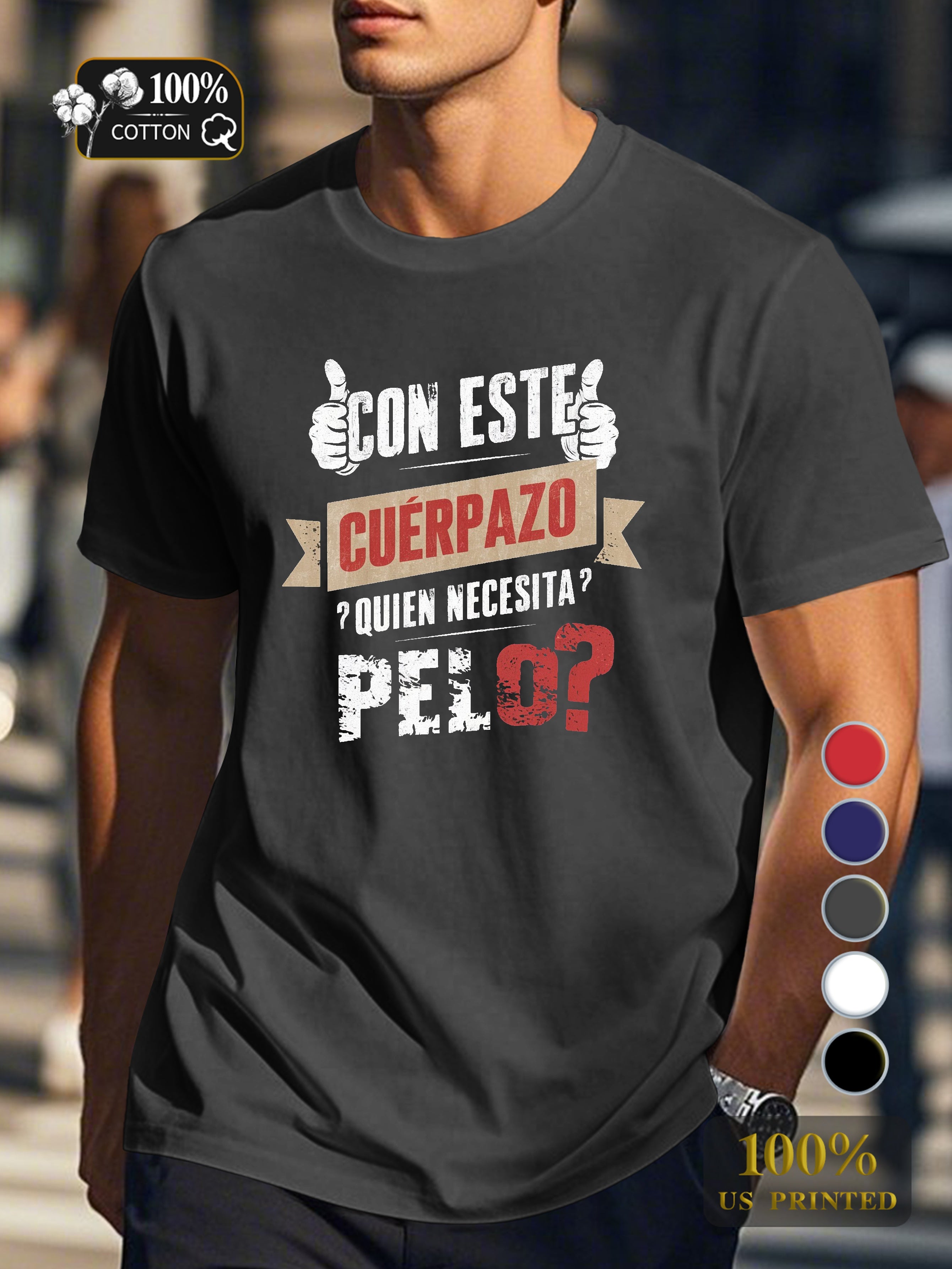 Spanish humorous text design Men's pure cotton Tshirt Comfort Fit