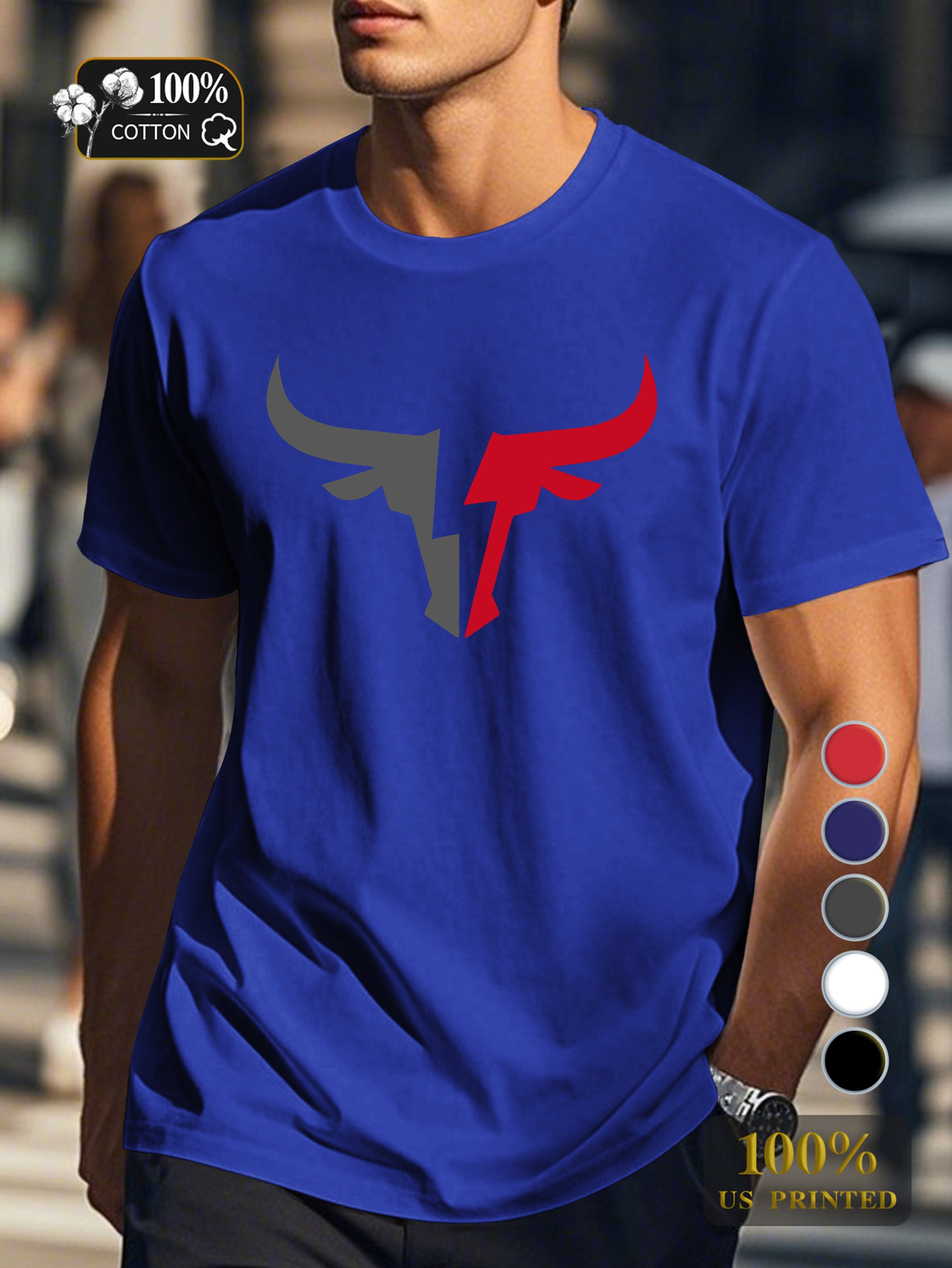 Bullhead Shape Men's pure cotton Tshirt Comfort Fit