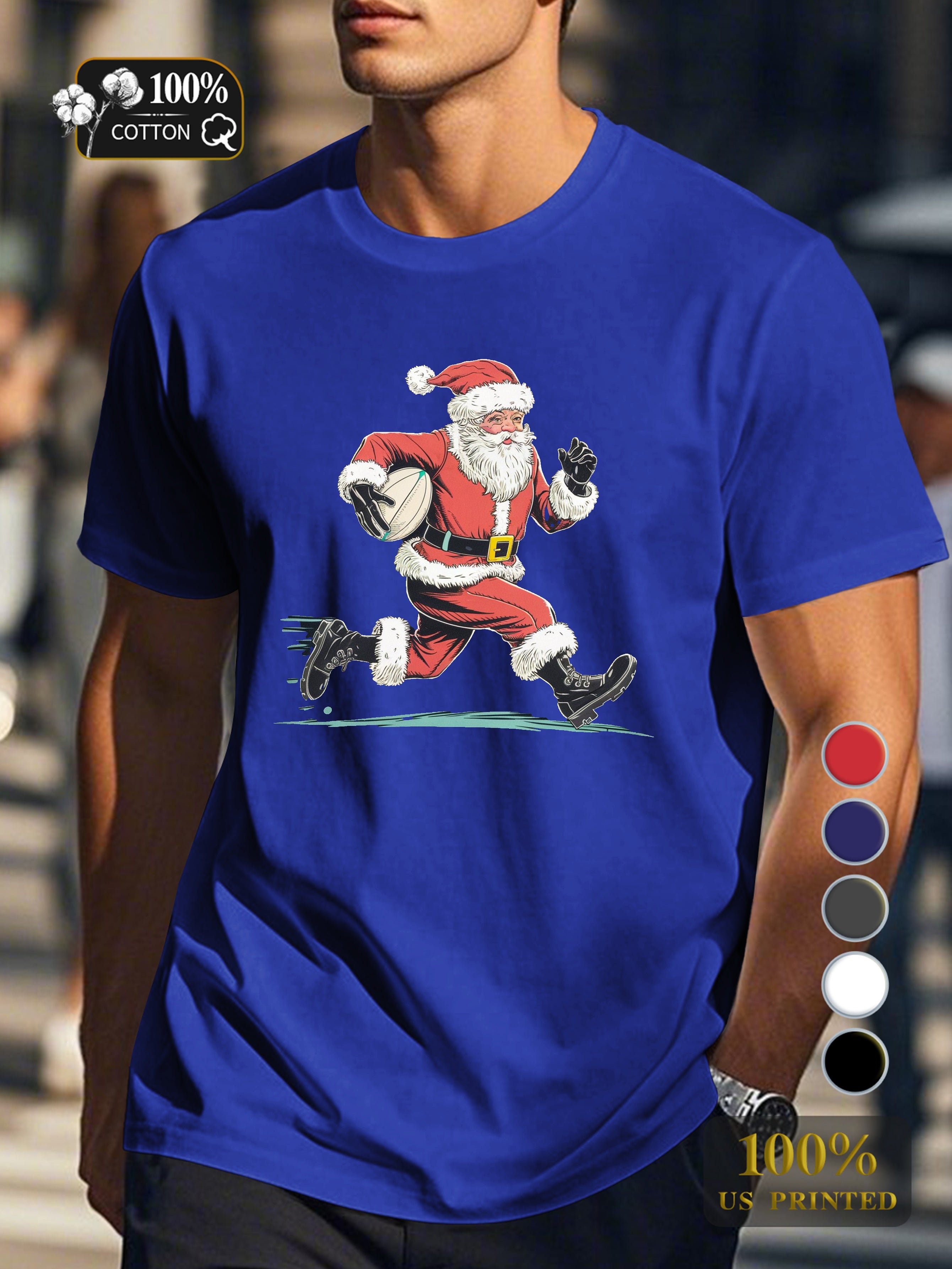 festive bearded figure Men's pure cotton Tshirt Comfort Fit