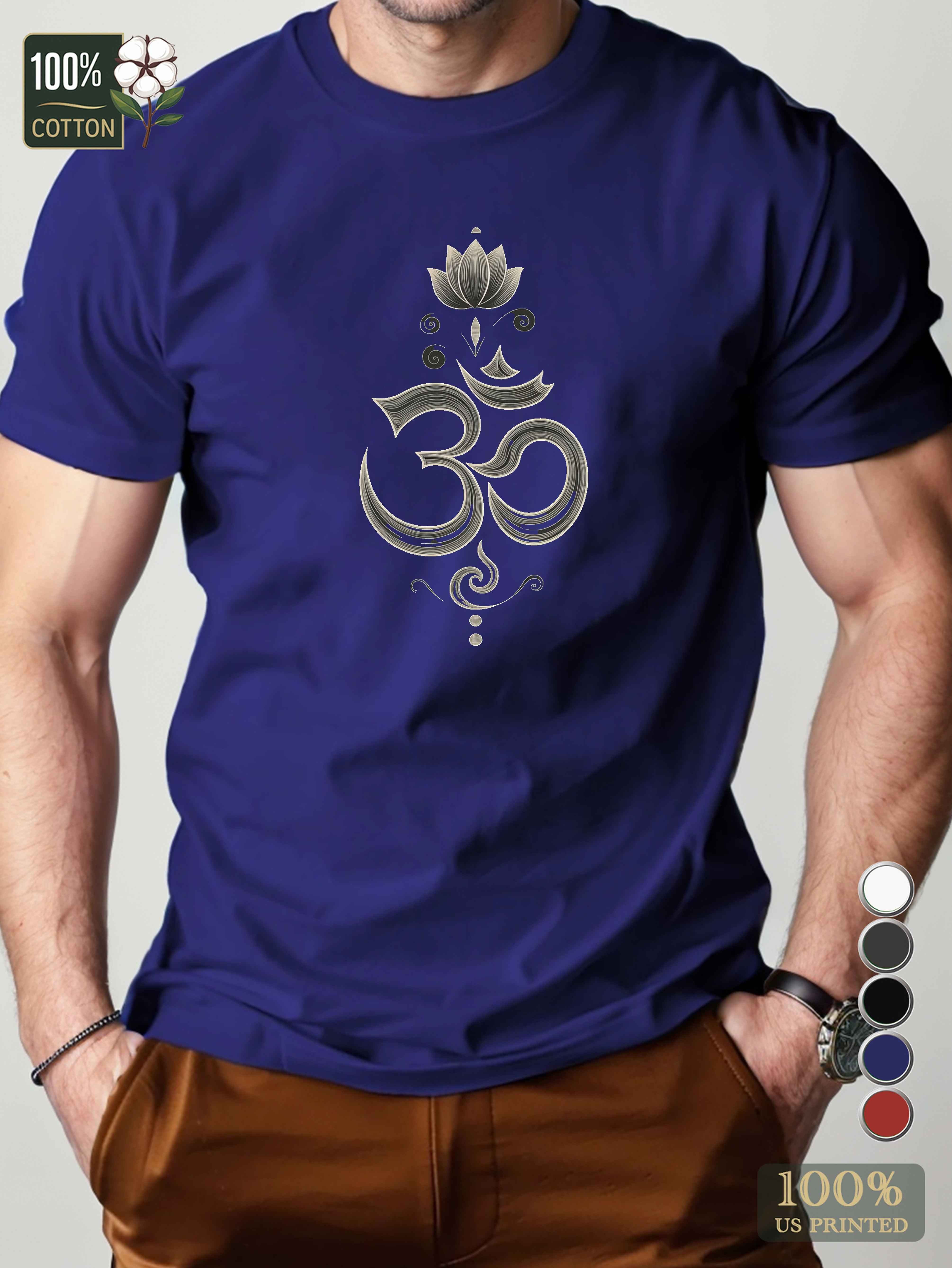 stylized Om symbol Men's pure cotton Tshirt Comfort Fit