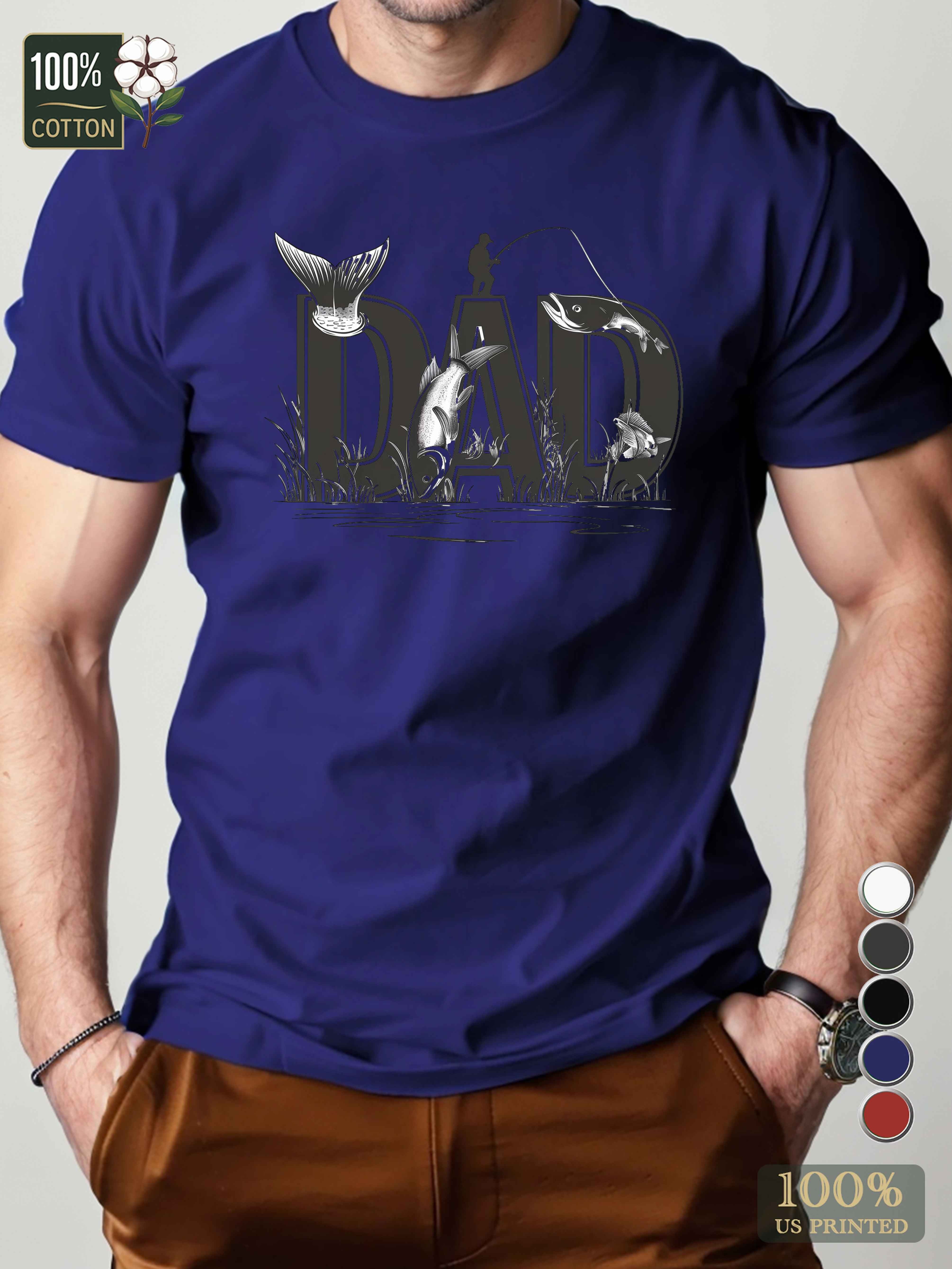 DAD fishing typography illustration Men's pure cotton Tshirt Comfort Fit