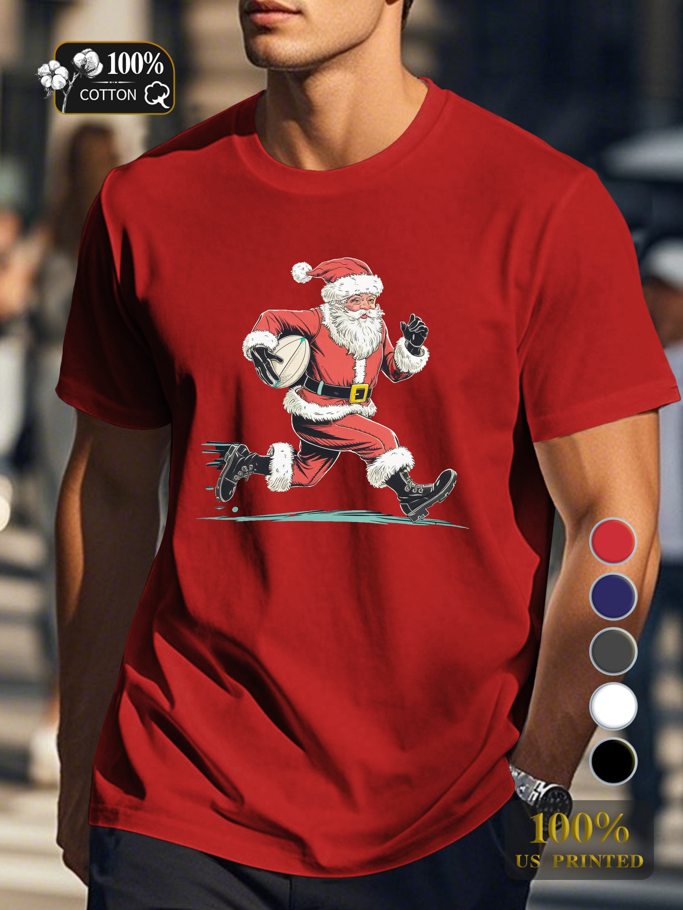 festive bearded figure Men's pure cotton Tshirt Comfort Fit