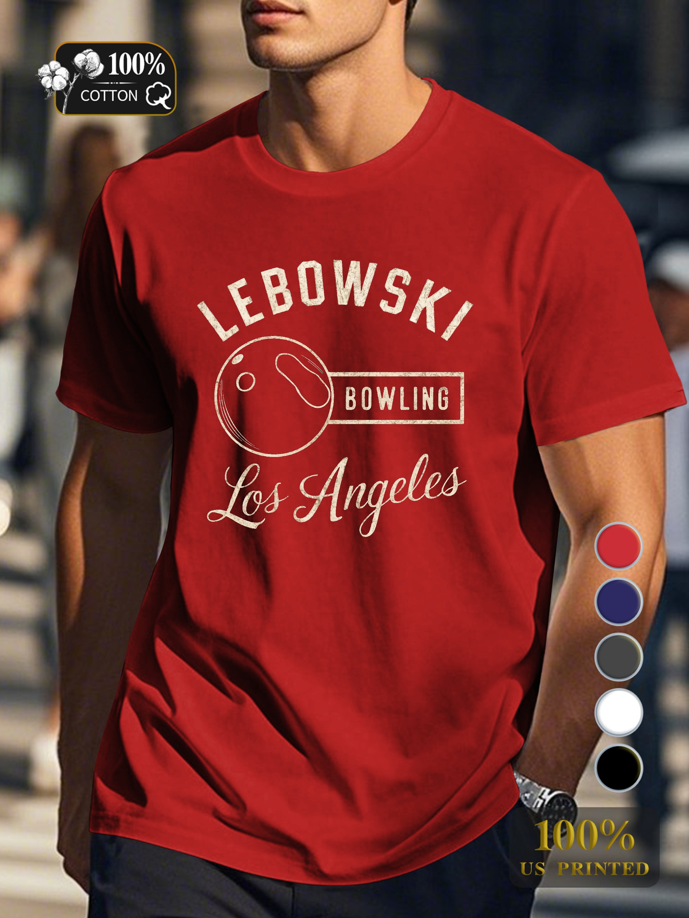 Lebowski Bowling Men's pure cotton Tshirt Comfort Fit