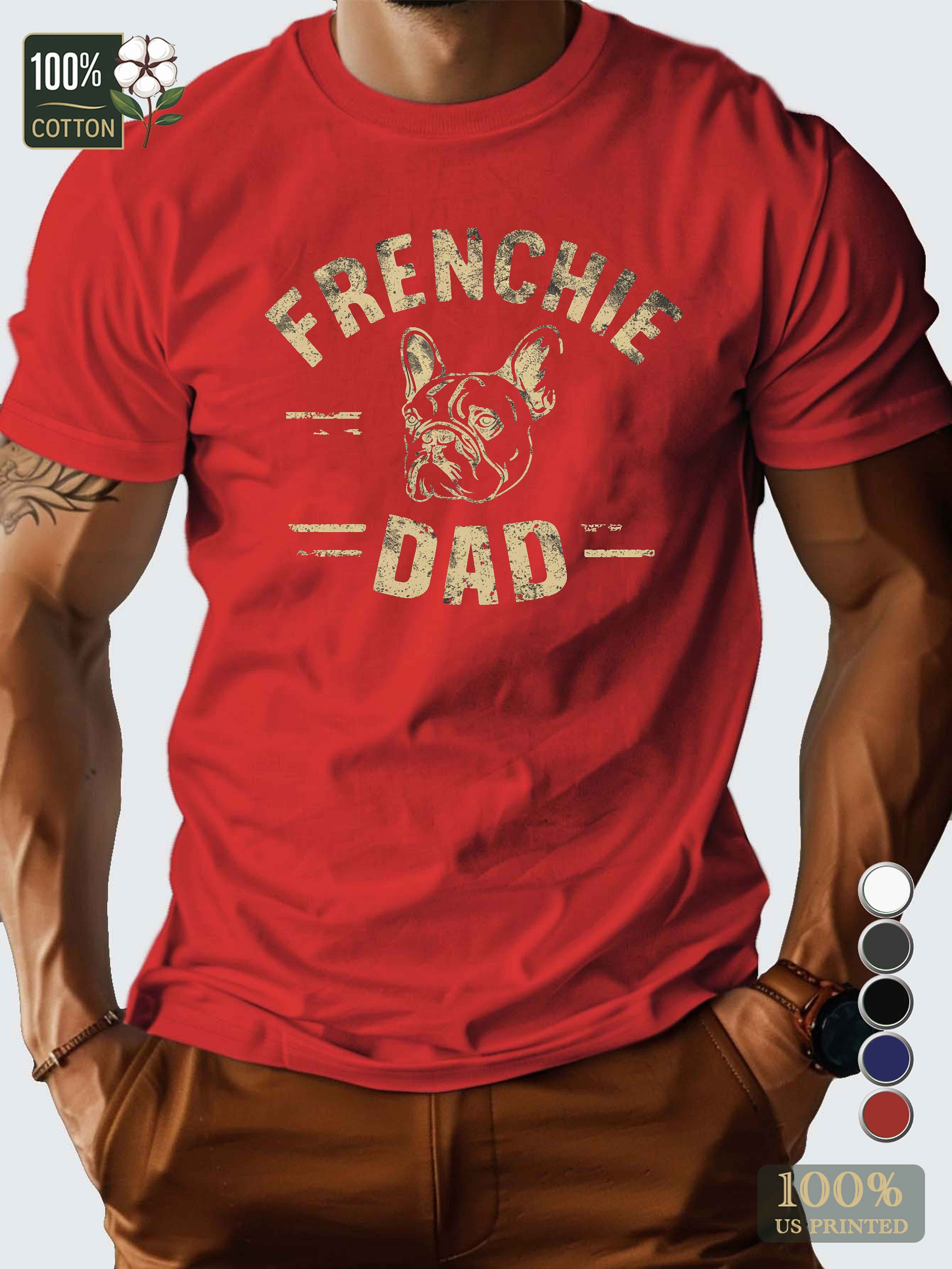 Frenchie Dad illustration Men's pure cotton Tshirt Comfort Fit