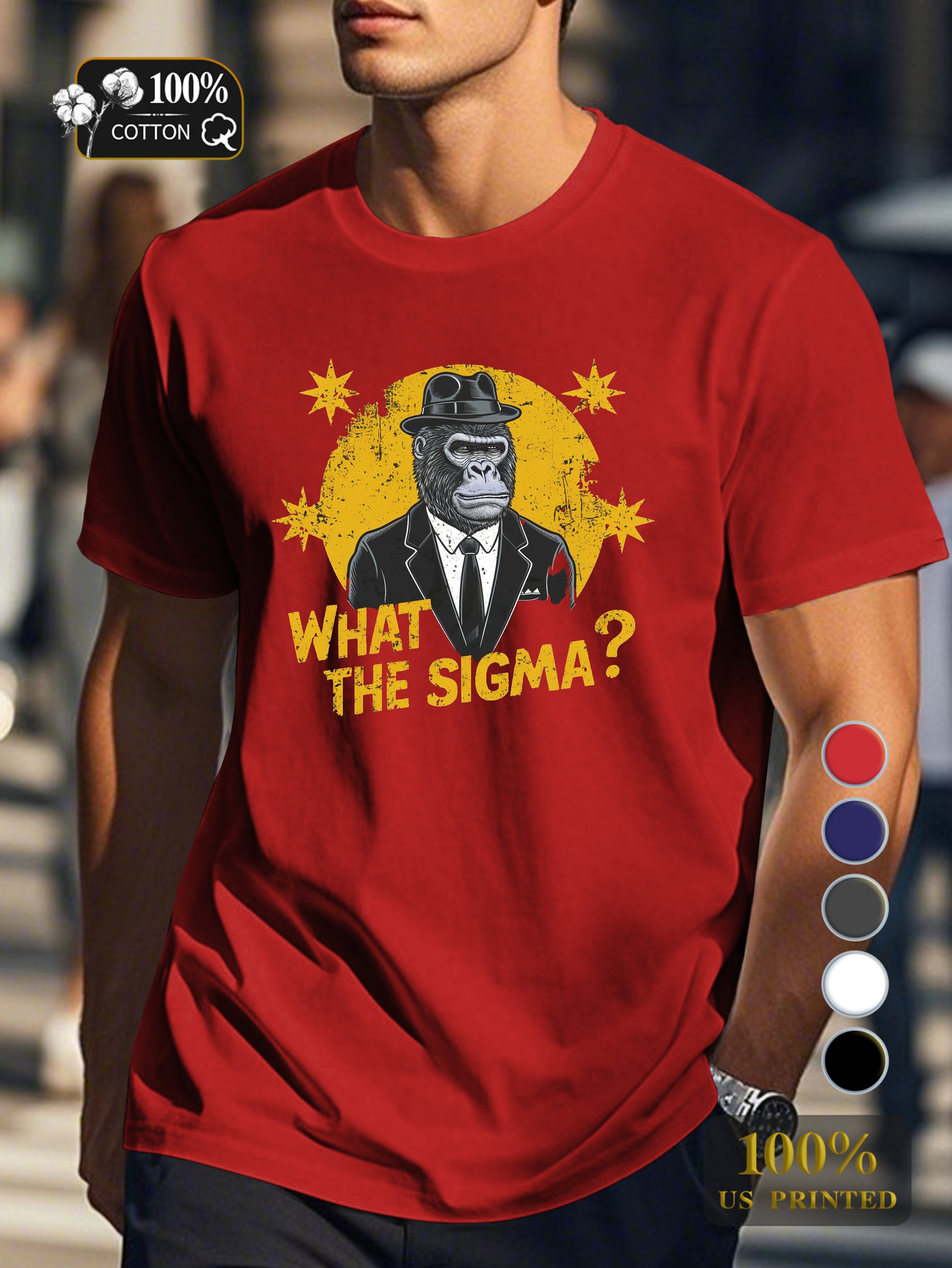 WHAT THE SIGMA Men's pure cotton Tshirt Comfort Fit
