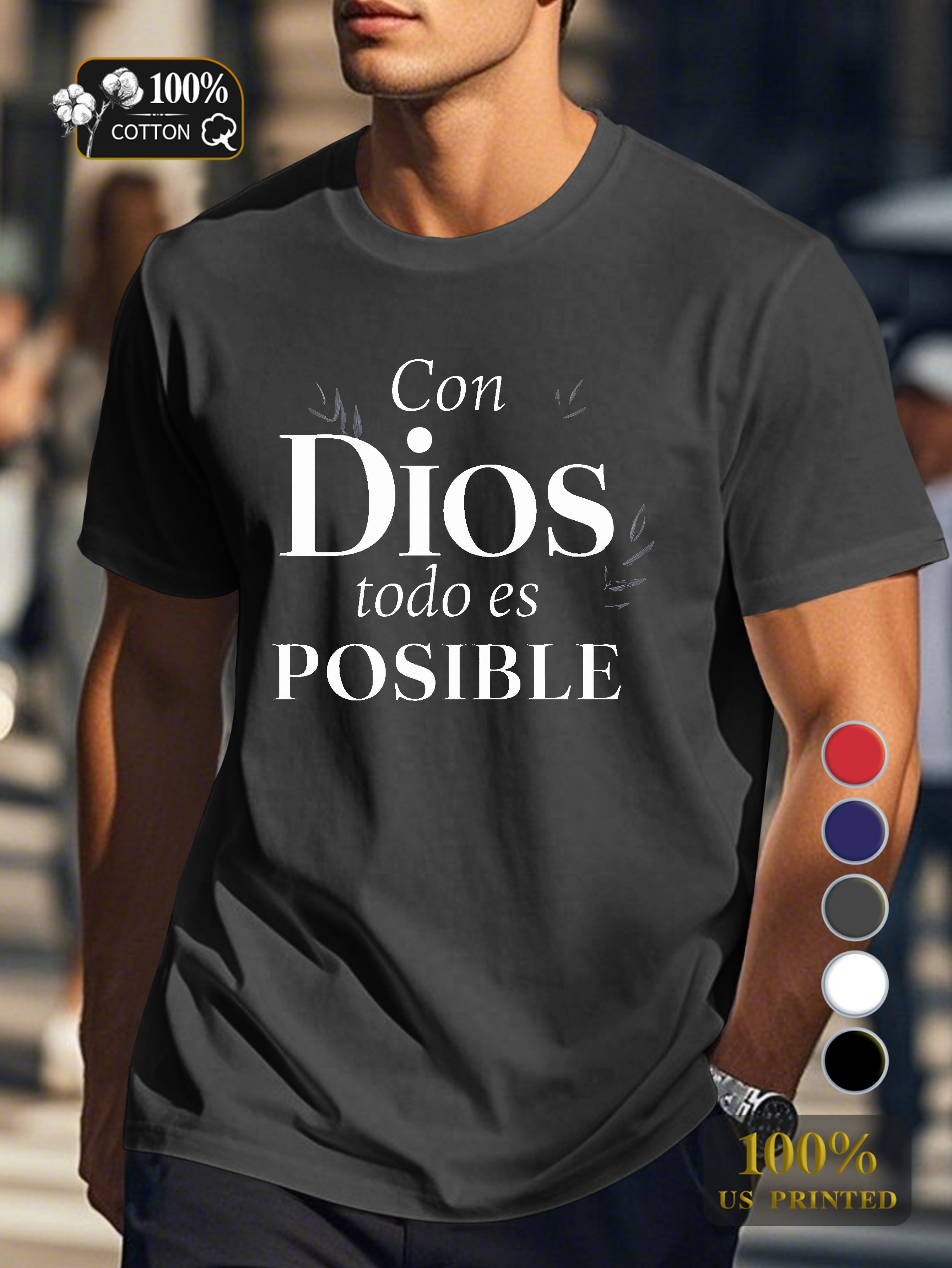 With God everything is possible Men's pure cotton Tshirt Comfort Fit