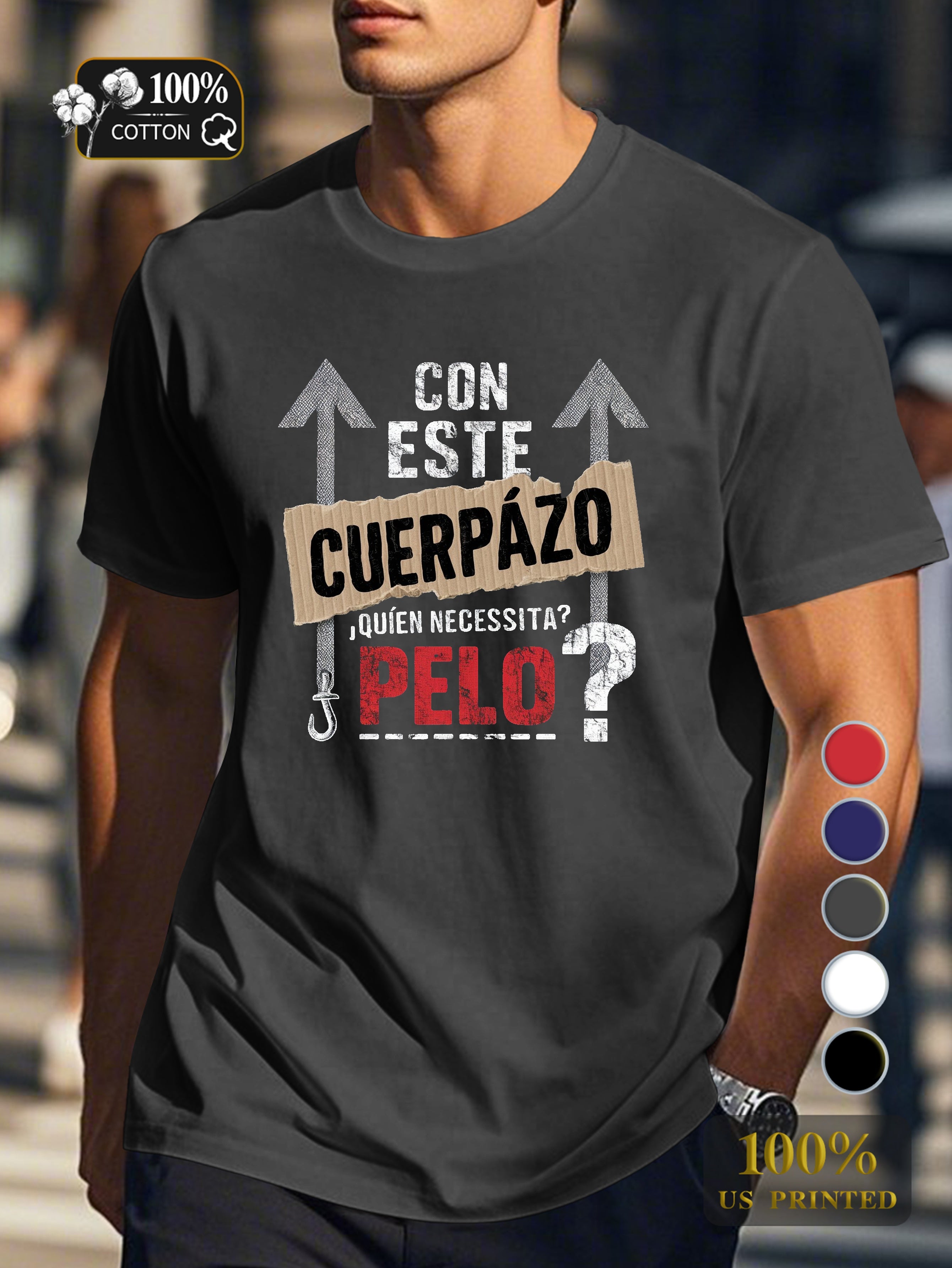 Spanish humorous illustration Men's pure cotton Tshirt Comfort Fit