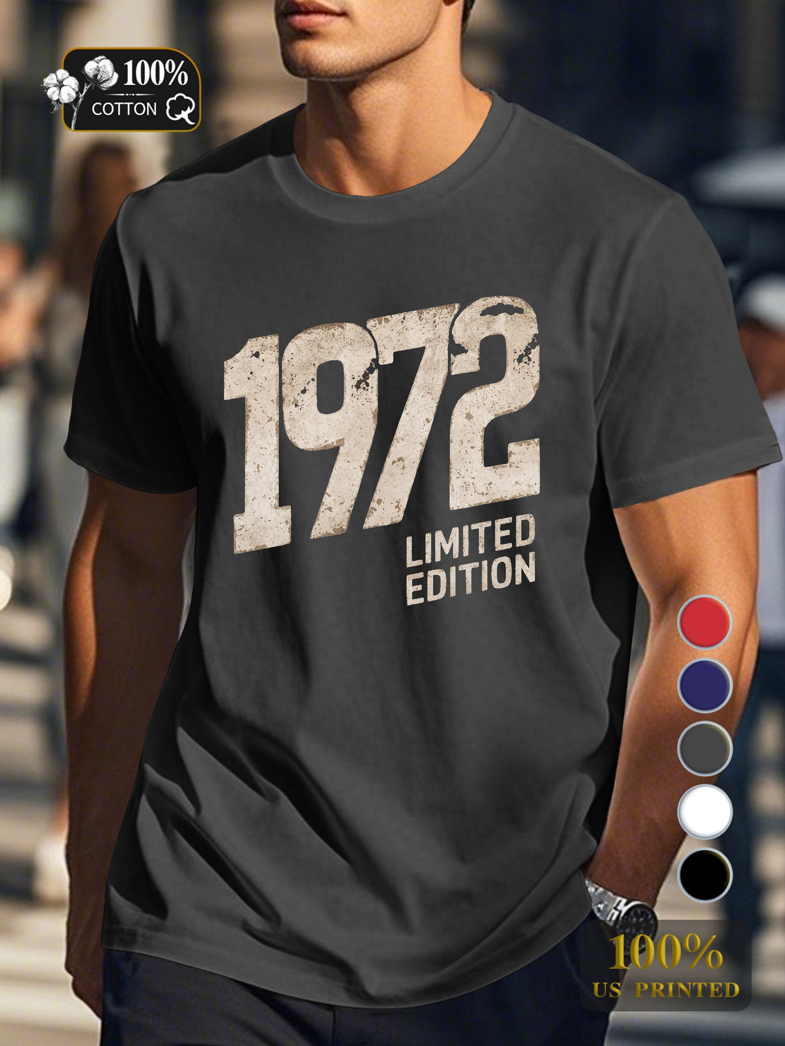 1972 LIMITED EDITION Men's pure cotton Tshirt Comfort Fit