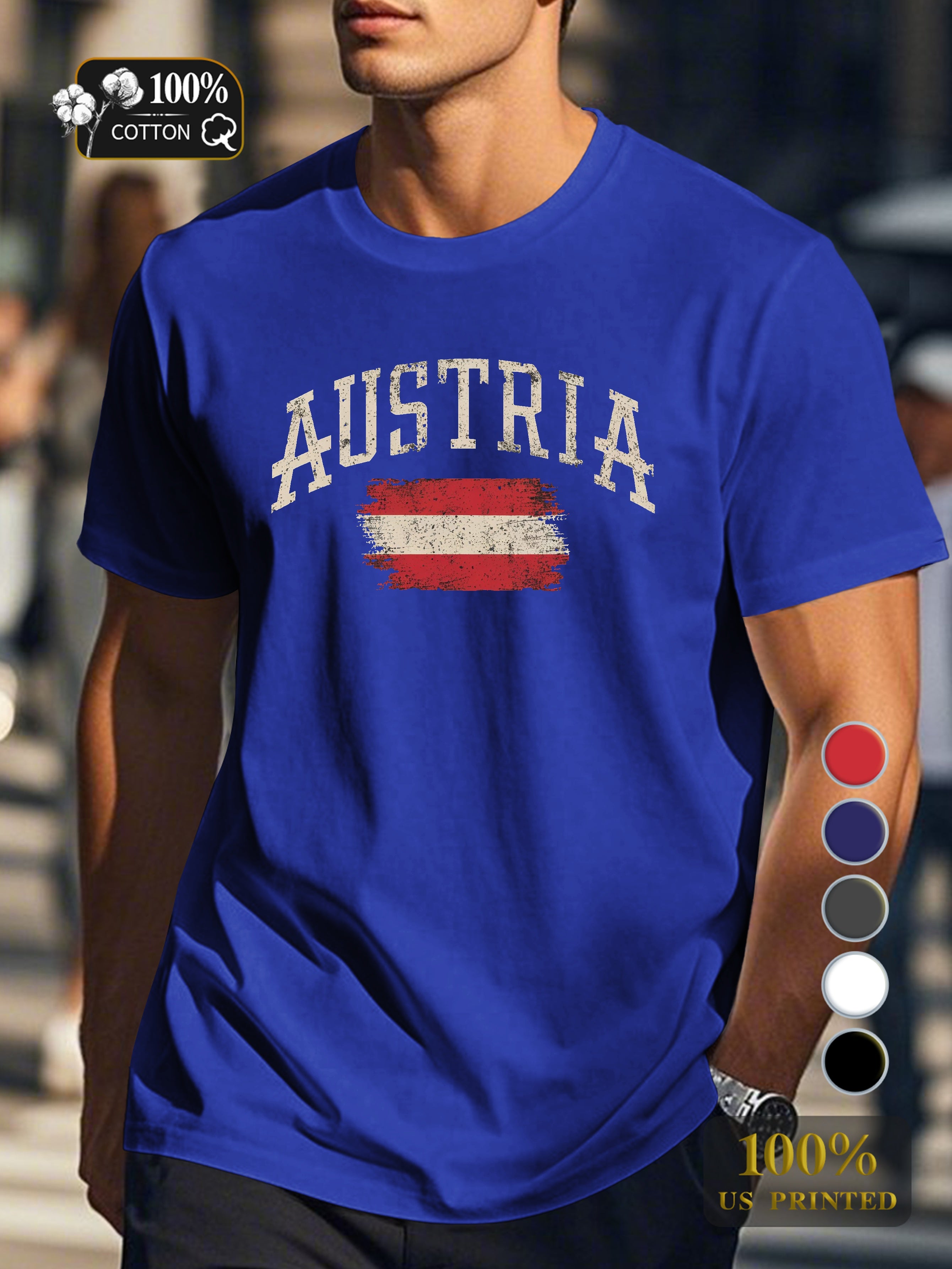 AUSTRIA vintage design Men's pure cotton Tshirt Comfort Fit