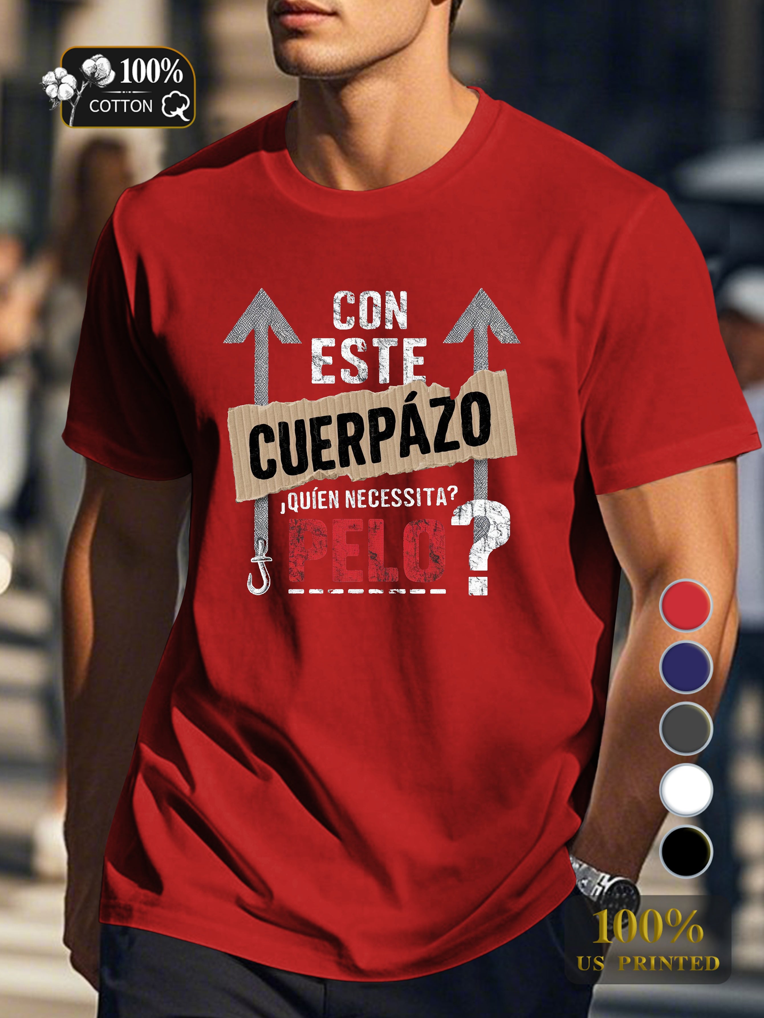 Spanish humorous illustration Men's pure cotton Tshirt Comfort Fit