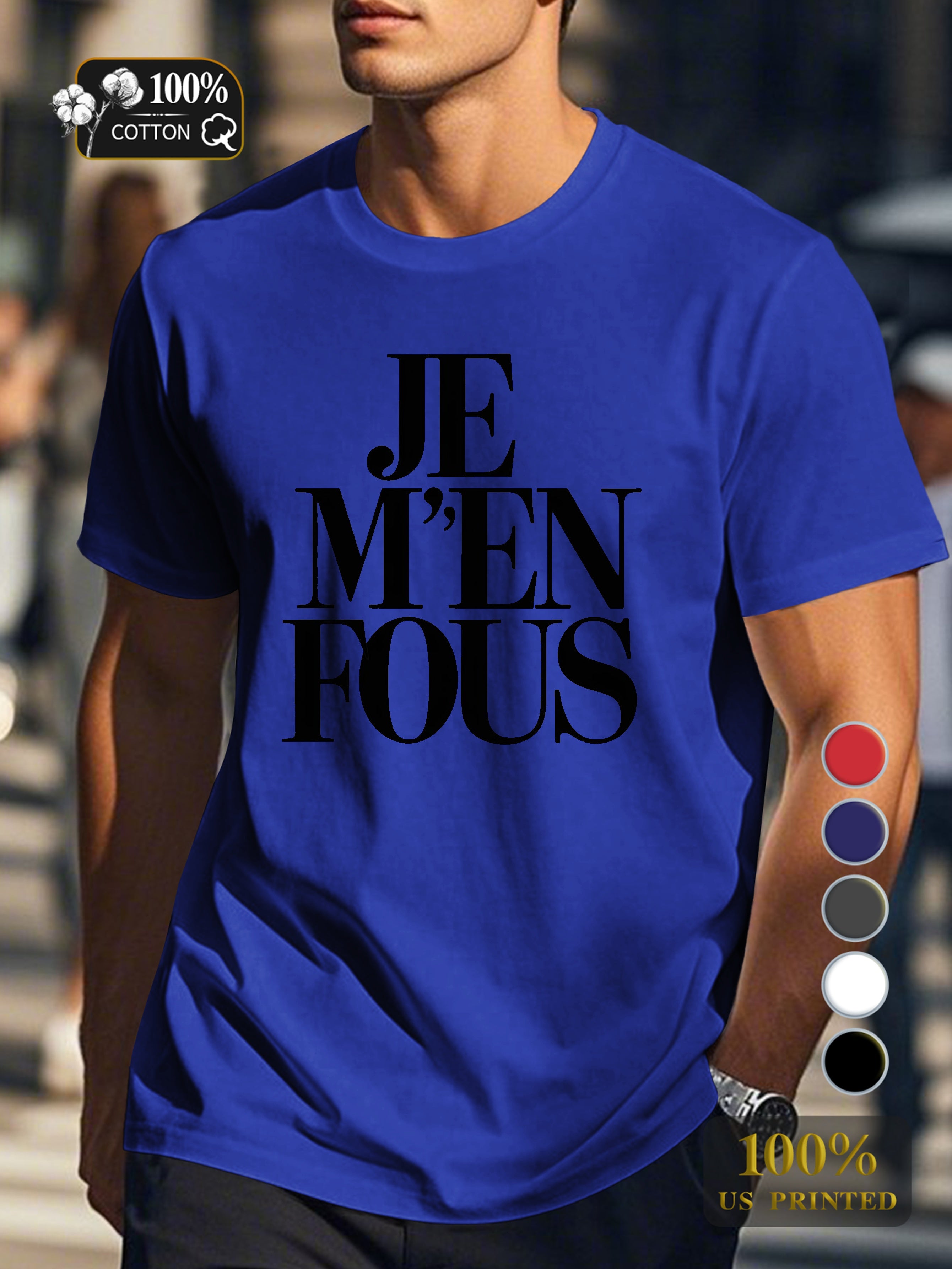 I don t care bold typography Men's pure cotton Tshirt Comfort Fit