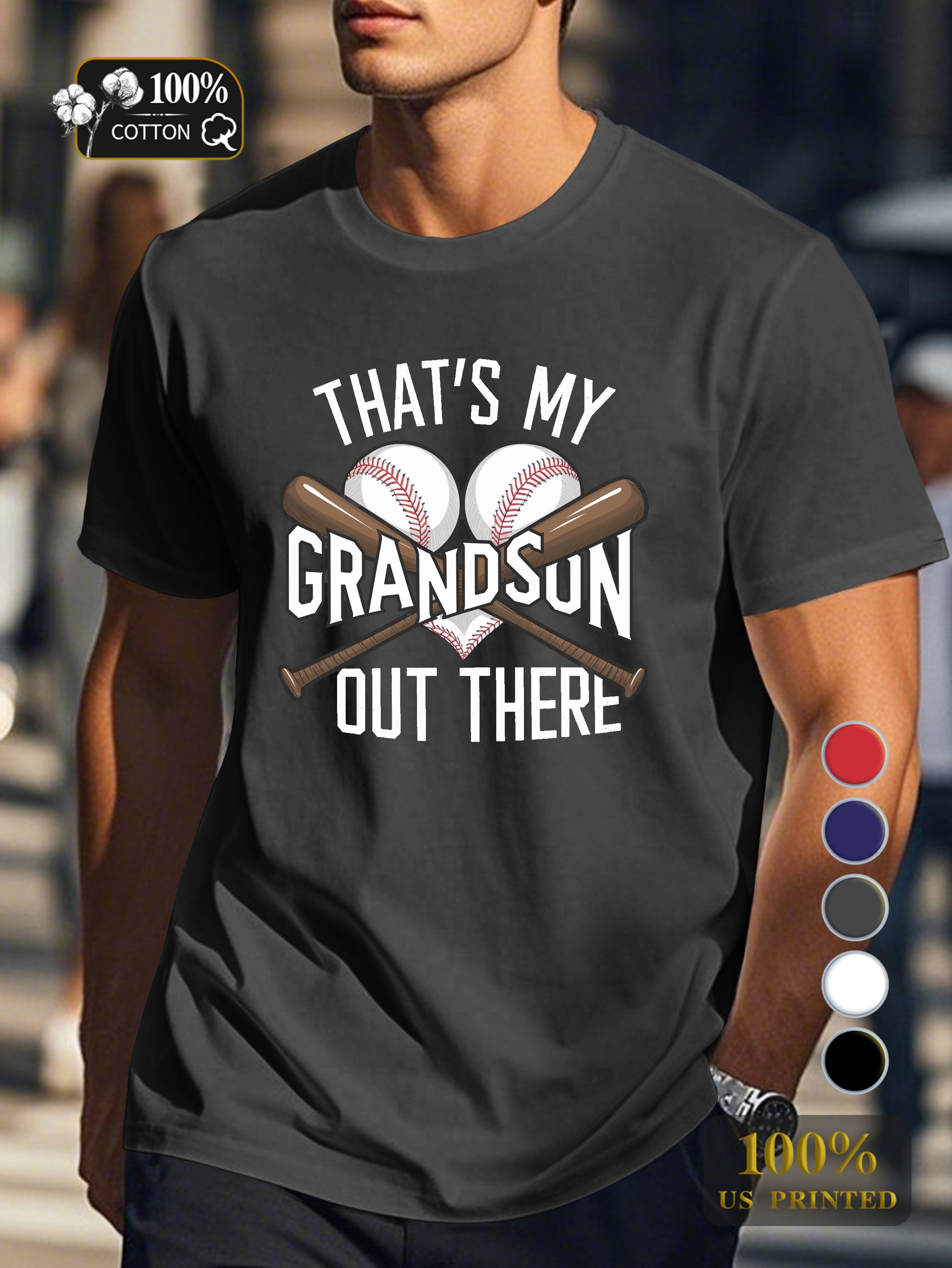 THAT S MY GRANDSON OUT THERE Men's pure cotton Tshirt Comfort Fit