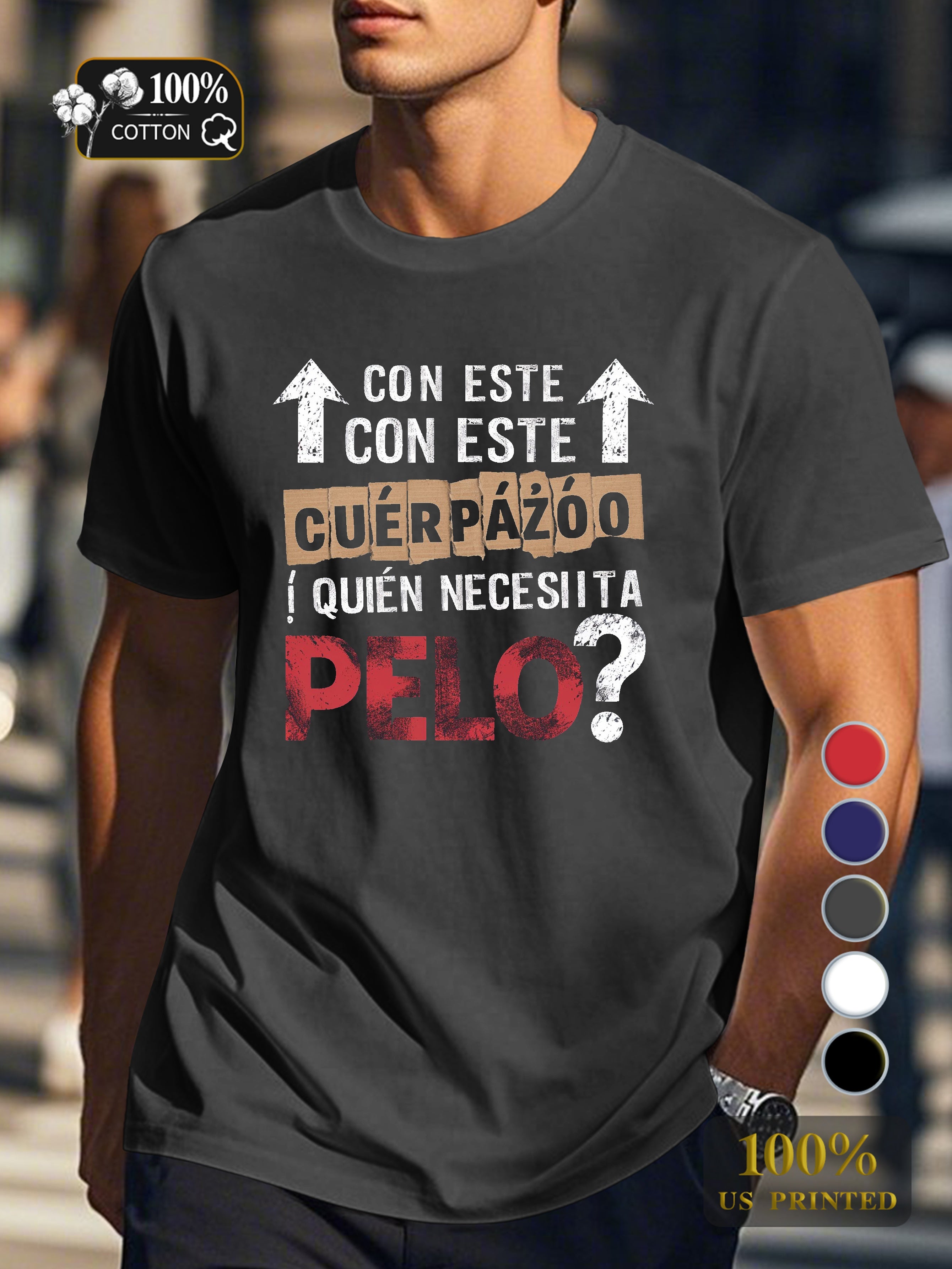 Spanish humorous illustration Men's pure cotton Tshirt Comfort Fit