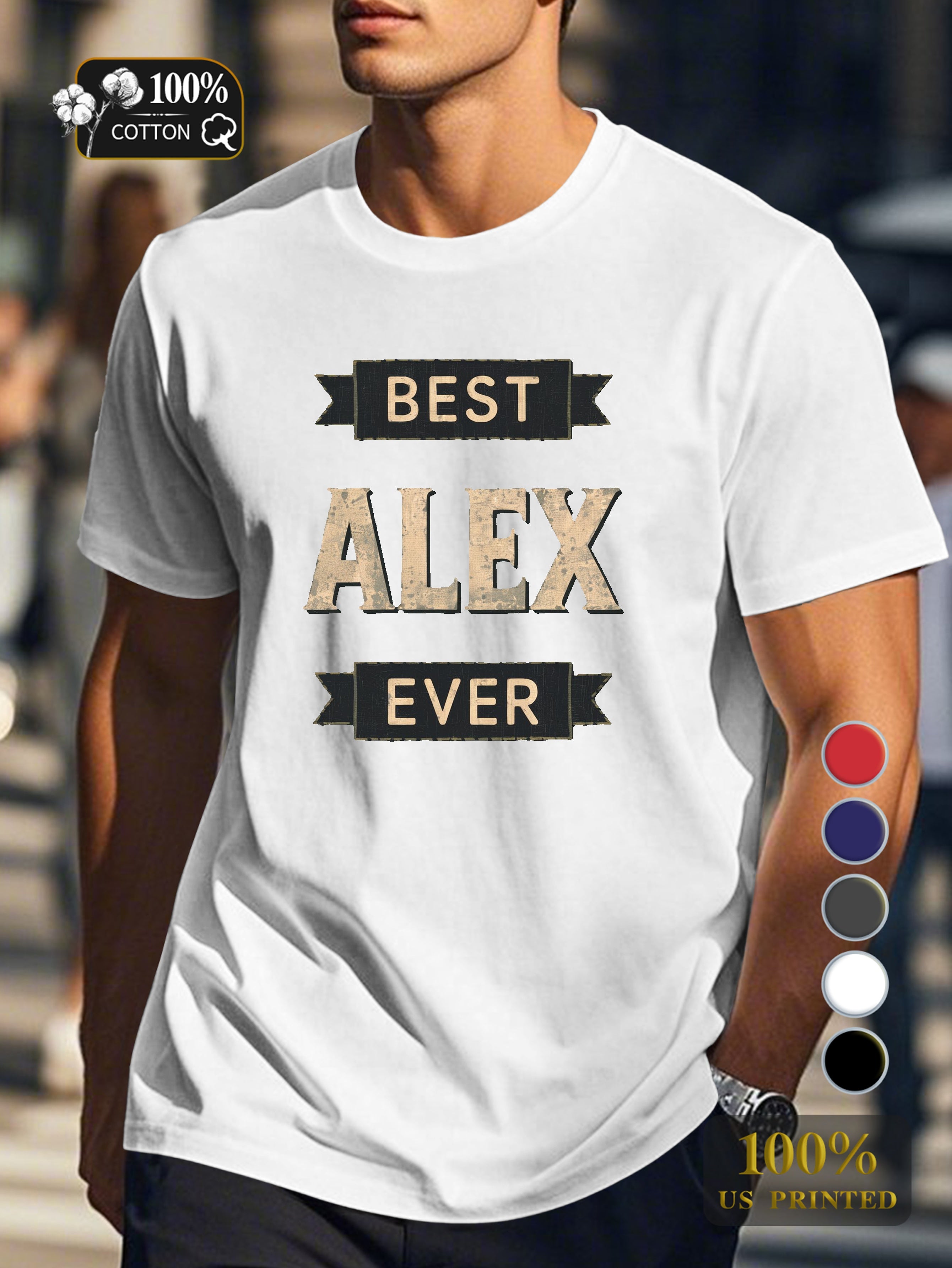 BEST ALEX EVER Men's pure cotton Tshirt Comfort Fit