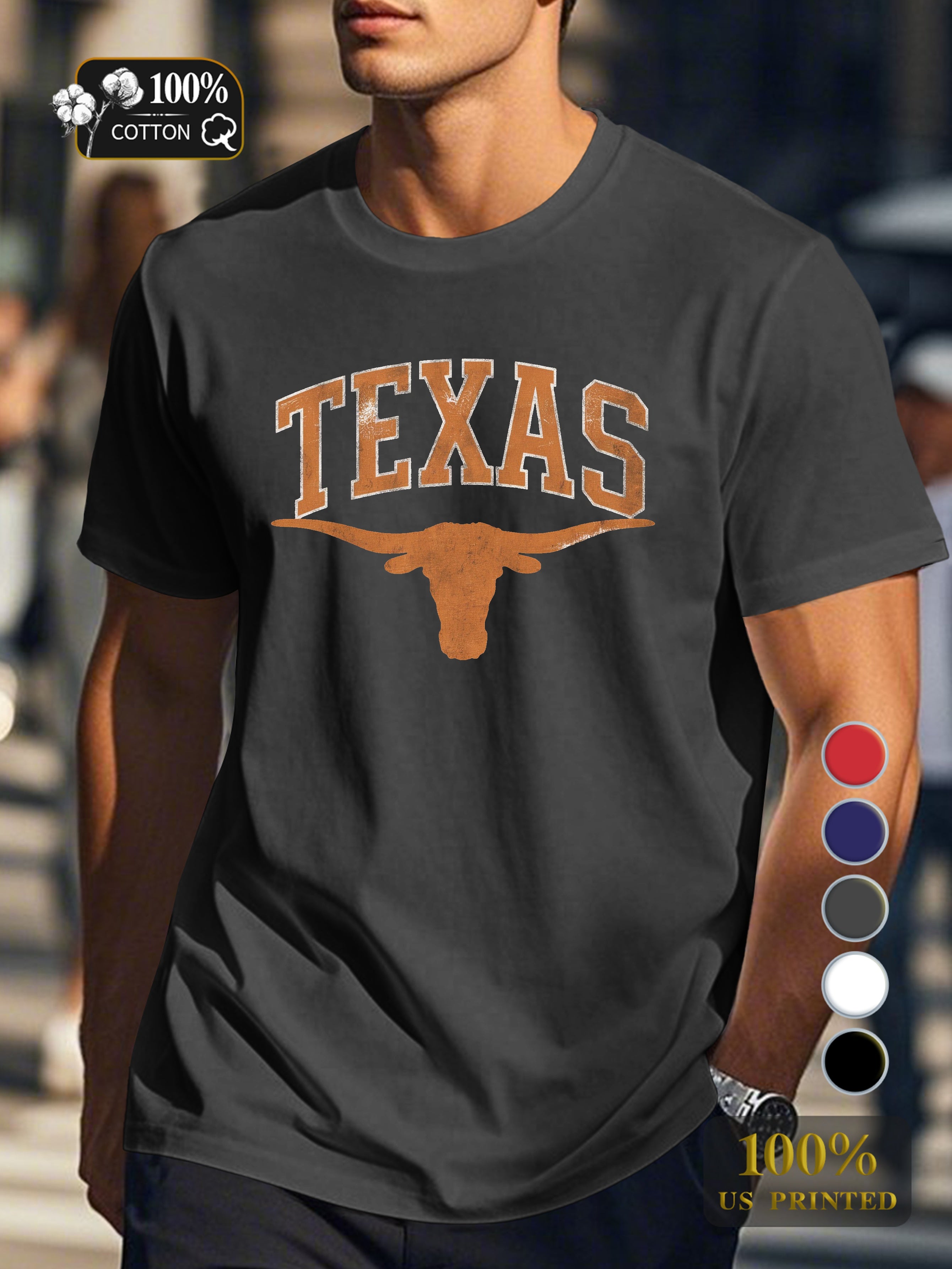 TEXAS Men's pure cotton Tshirt Comfort Fit