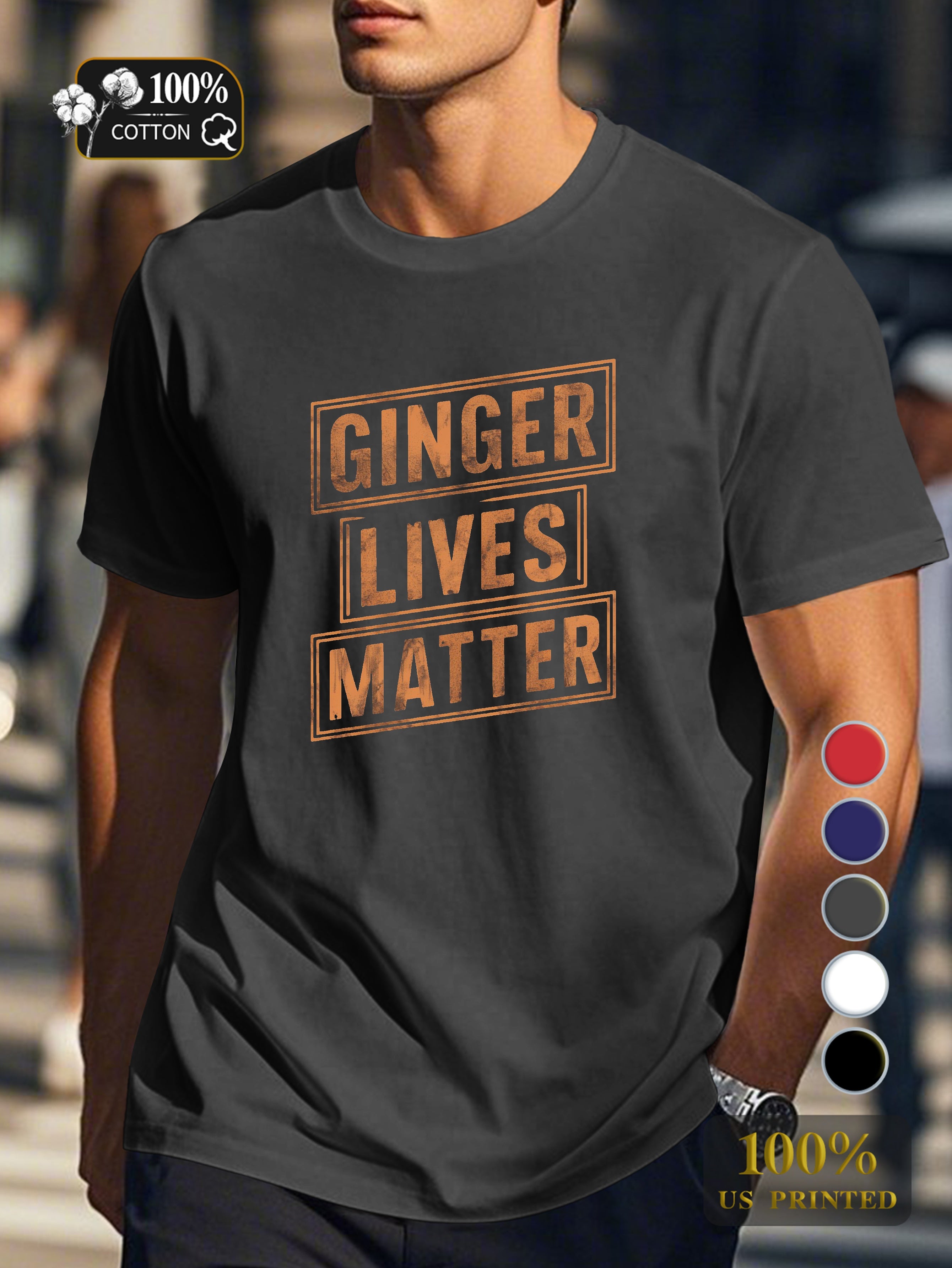 GINGER LIVES MATTER Men's pure cotton Tshirt Comfort Fit
