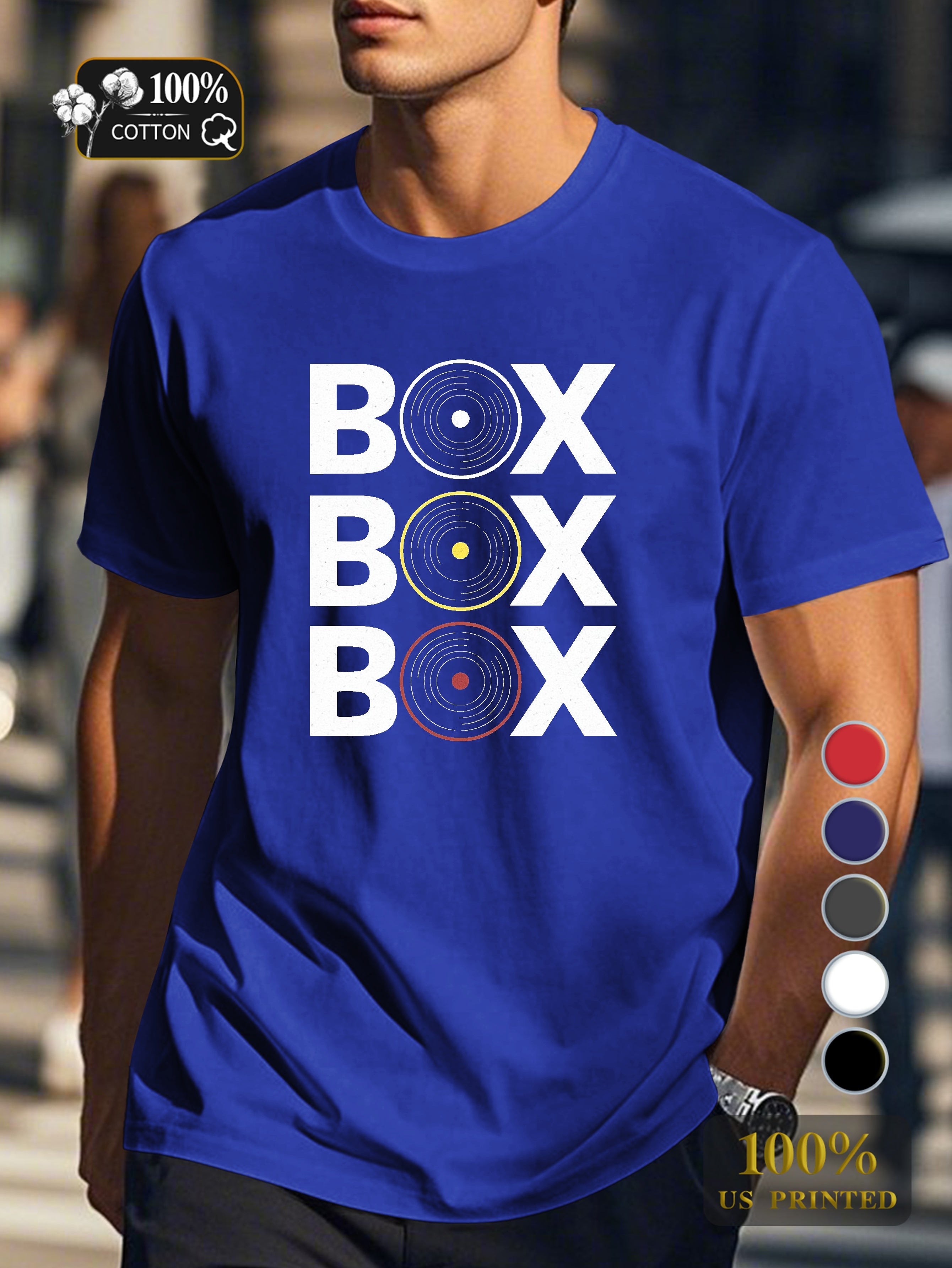 BOX BOX BOX typography Men's pure cotton Tshirt Comfort Fit