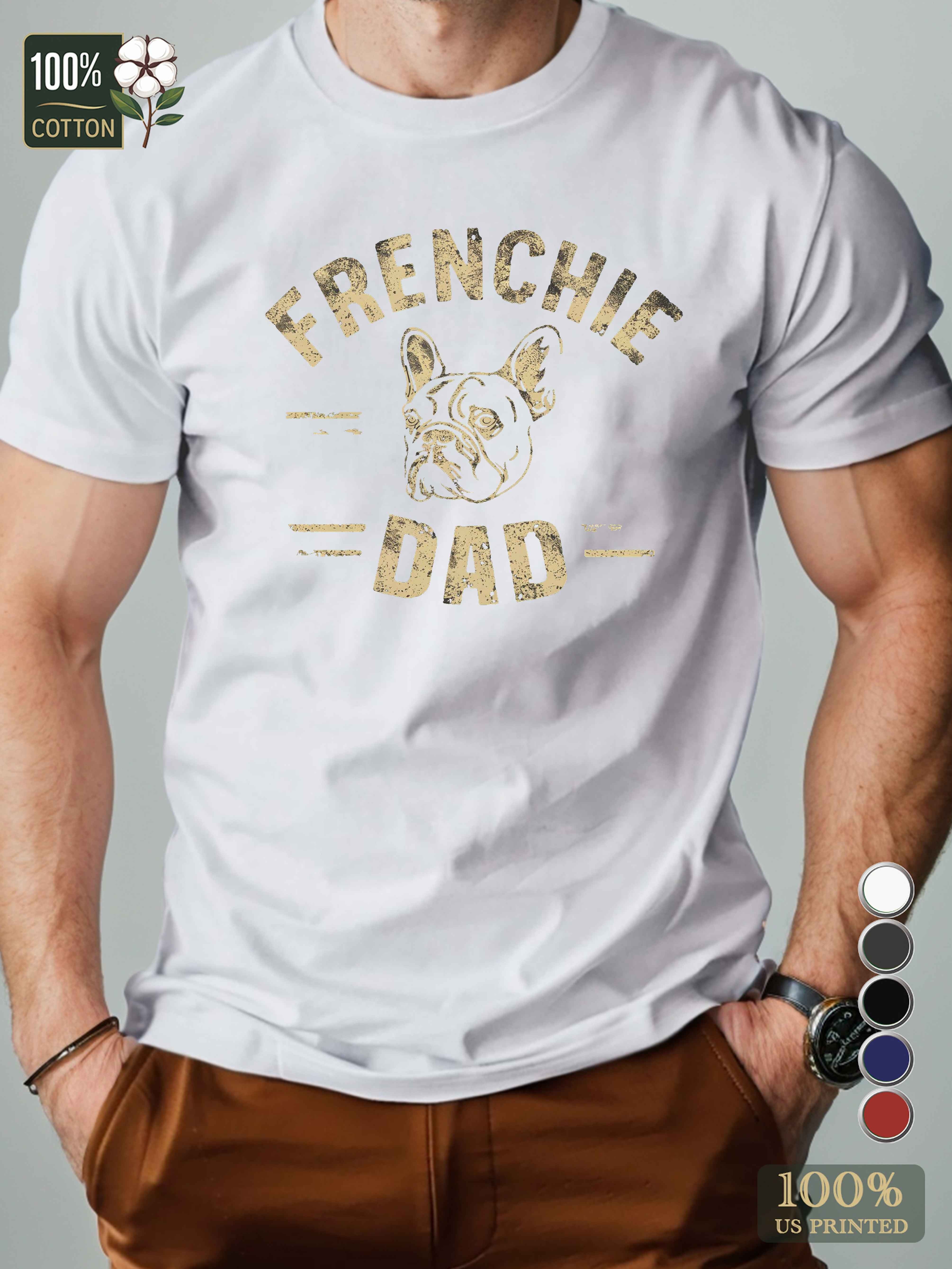 Frenchie Dad illustration Men's pure cotton Tshirt Comfort Fit