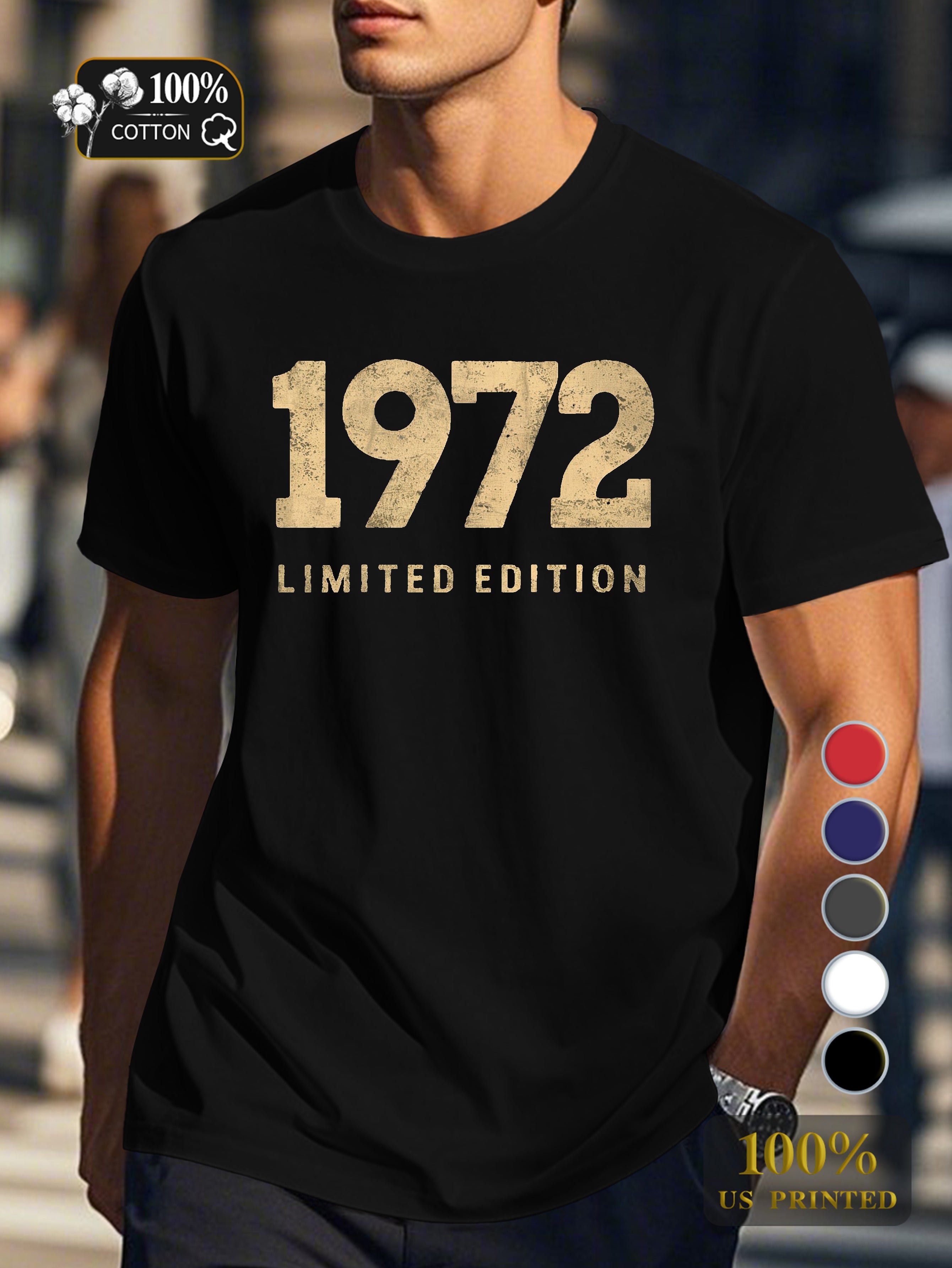 1972 LIMITED EDITION Men's pure cotton Tshirt Comfort Fit
