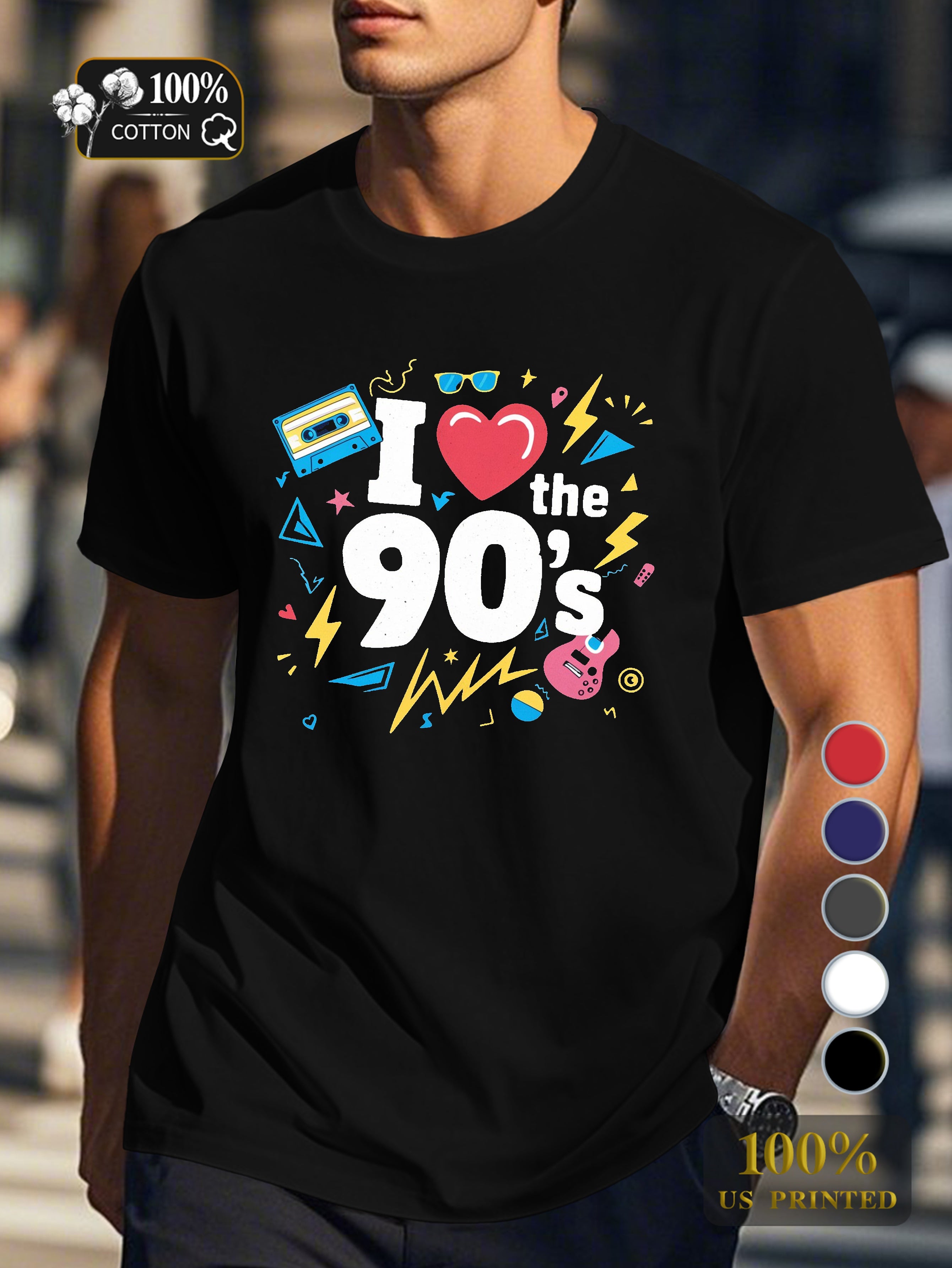 I THE 90 s Men's pure cotton Tshirt Comfort Fit