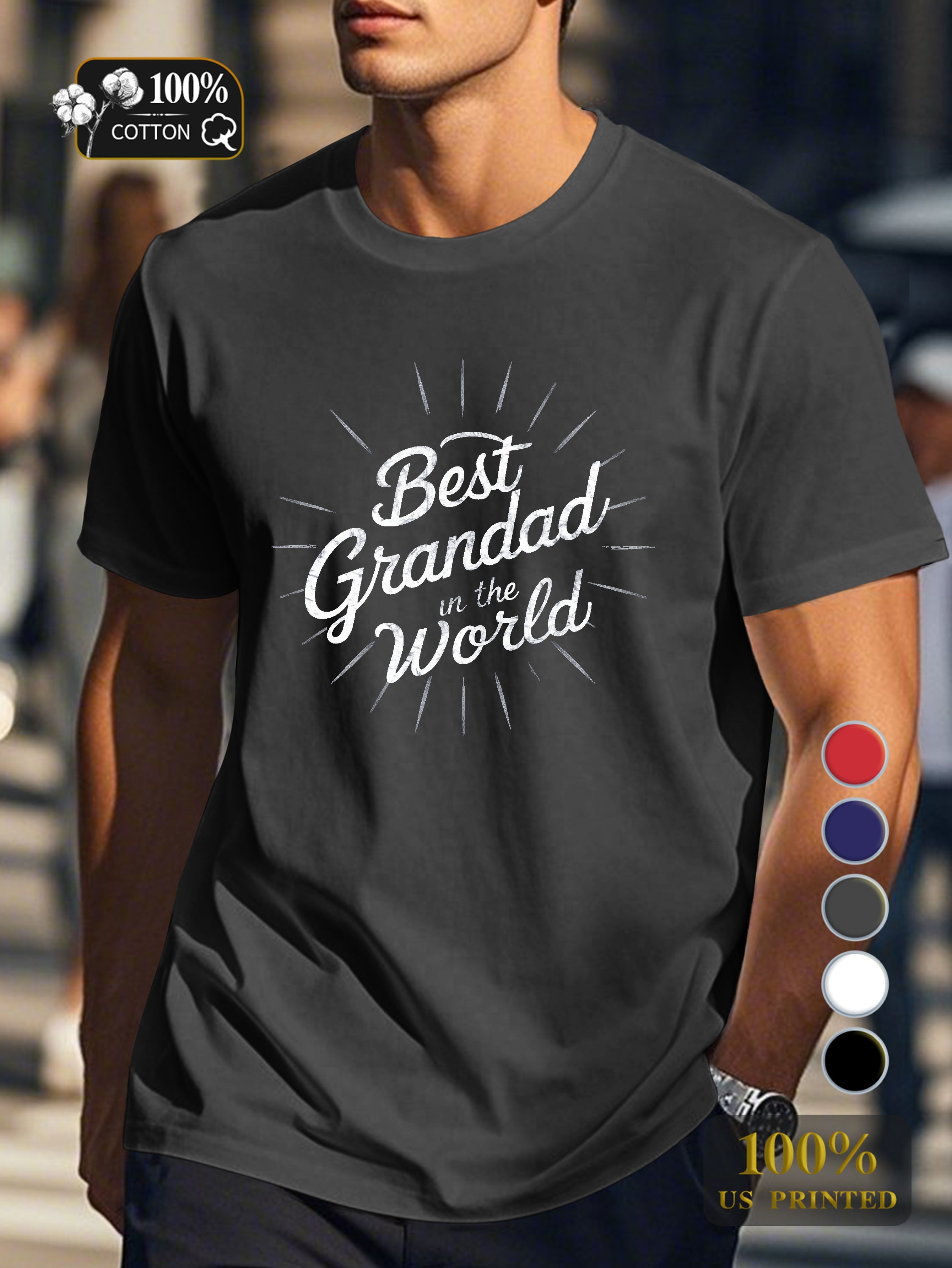 Best Grandad in the World Men's pure cotton Tshirt Comfort Fit