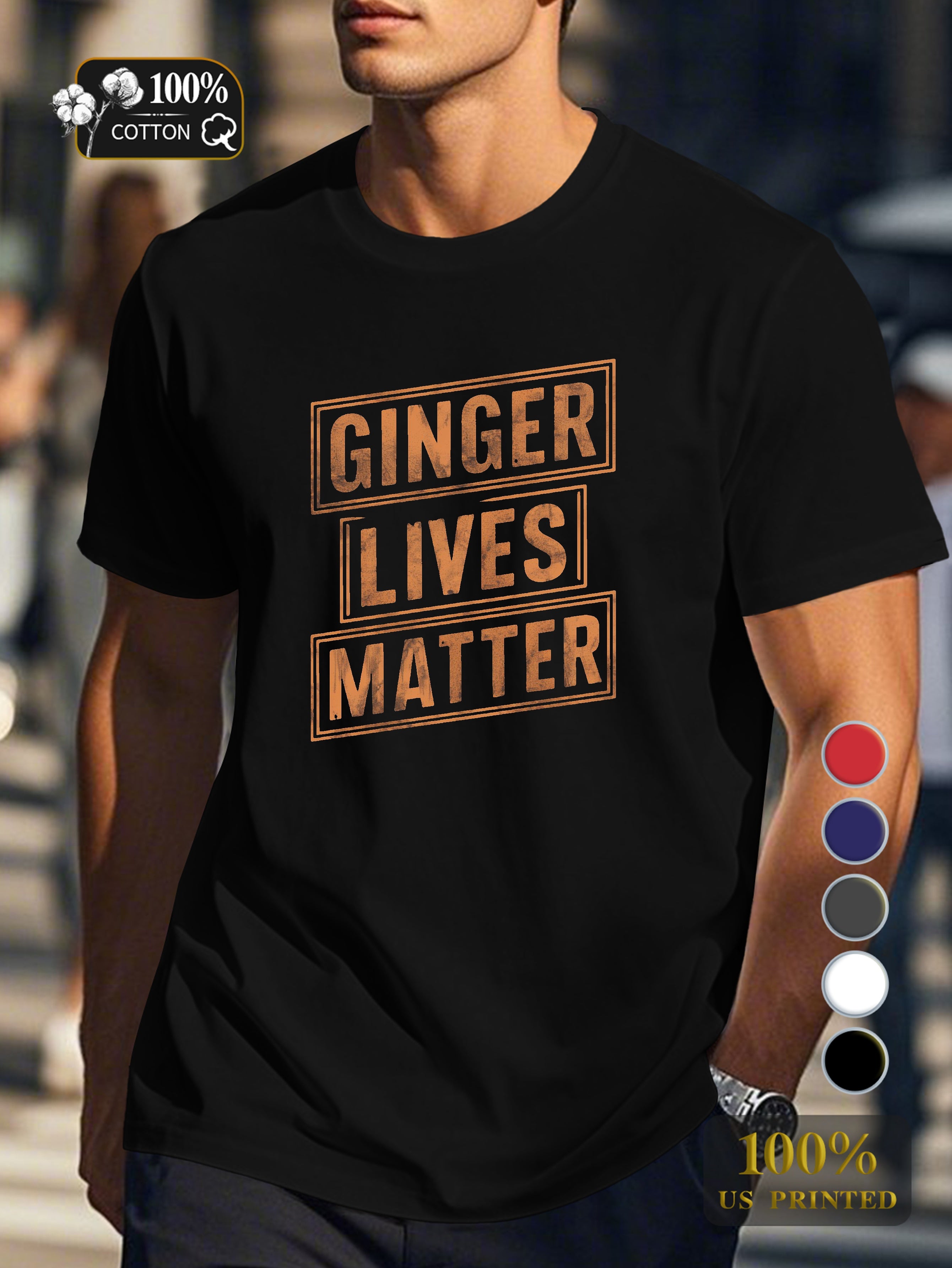 GINGER LIVES MATTER Men's pure cotton Tshirt Comfort Fit