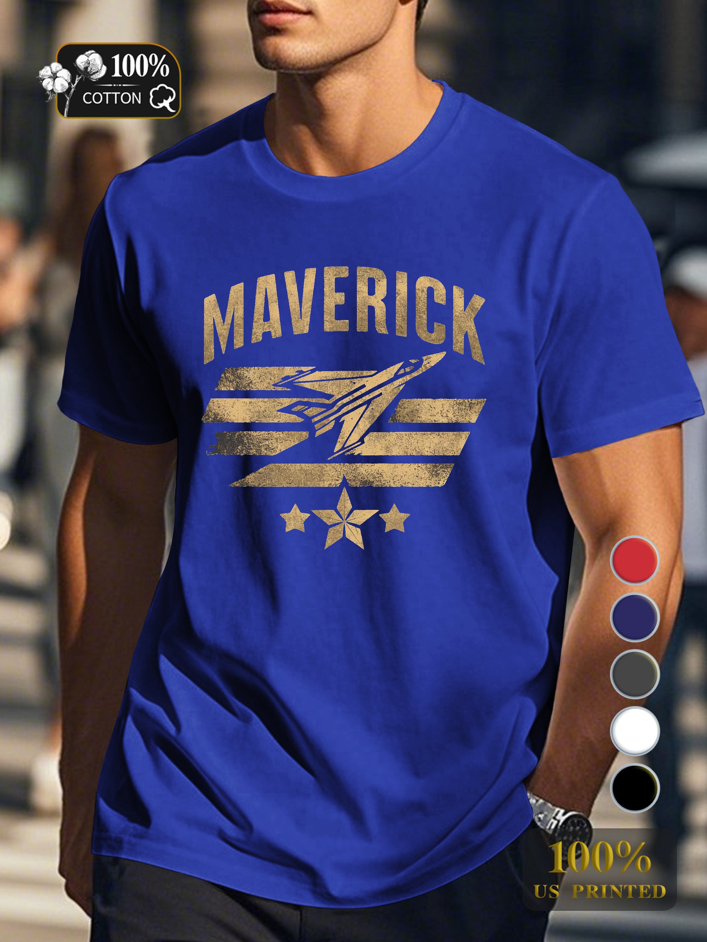MAVERICK Men's pure cotton Tshirt Comfort Fit