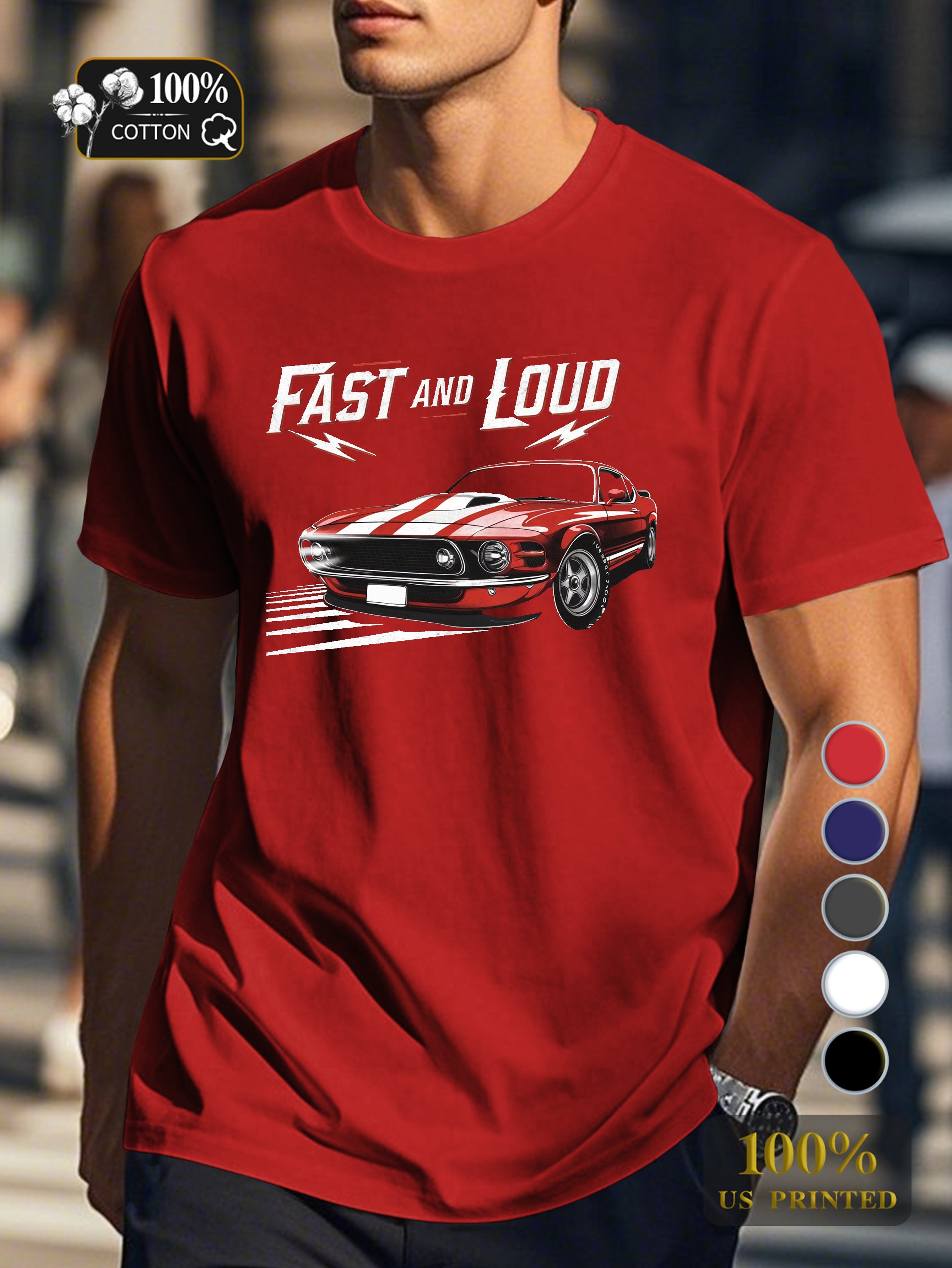 FAST AND LOUD Men's pure cotton Tshirt Comfort Fit