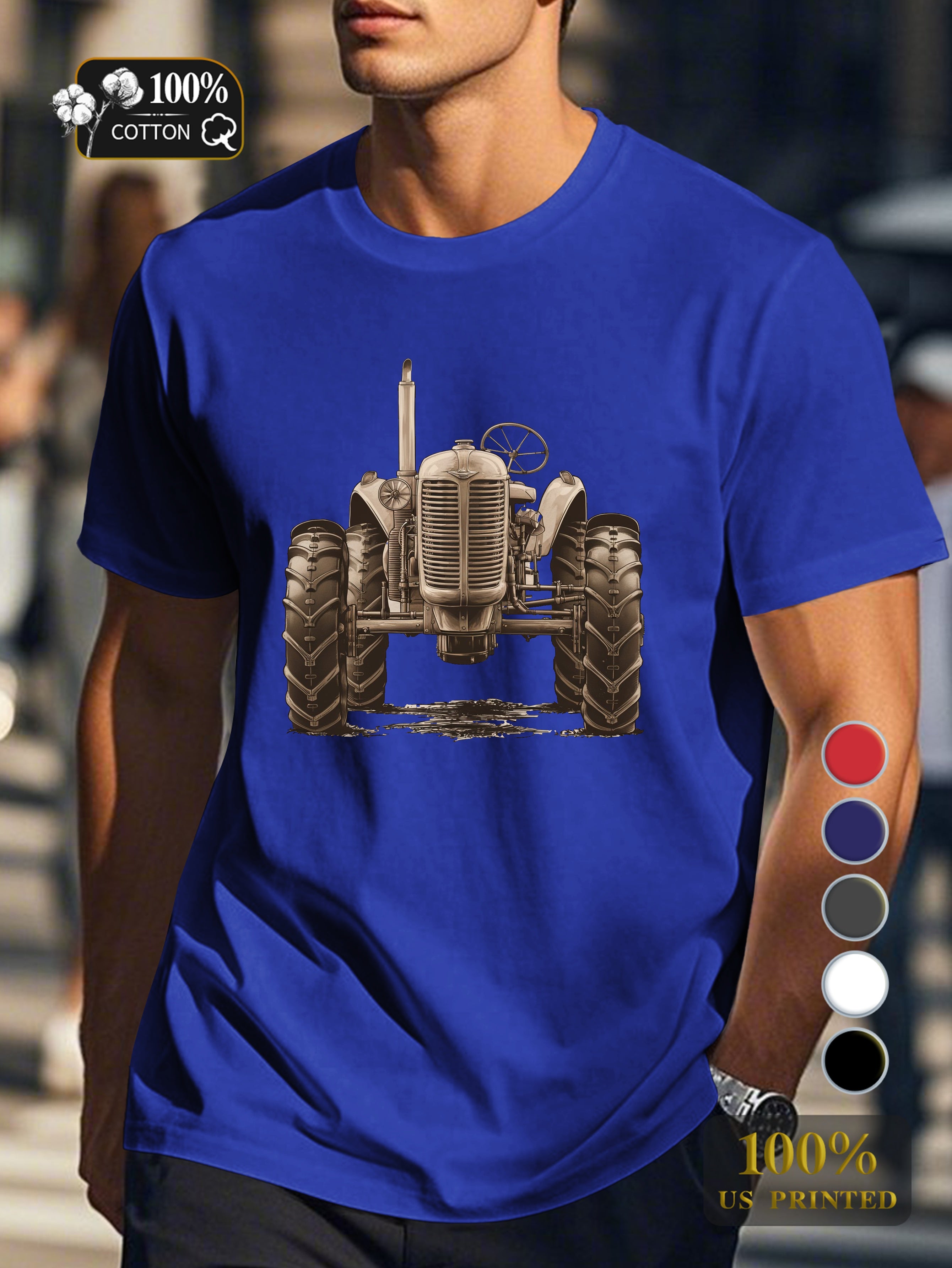 nostalgic vintage tractor Men's pure cotton Tshirt Comfort Fit
