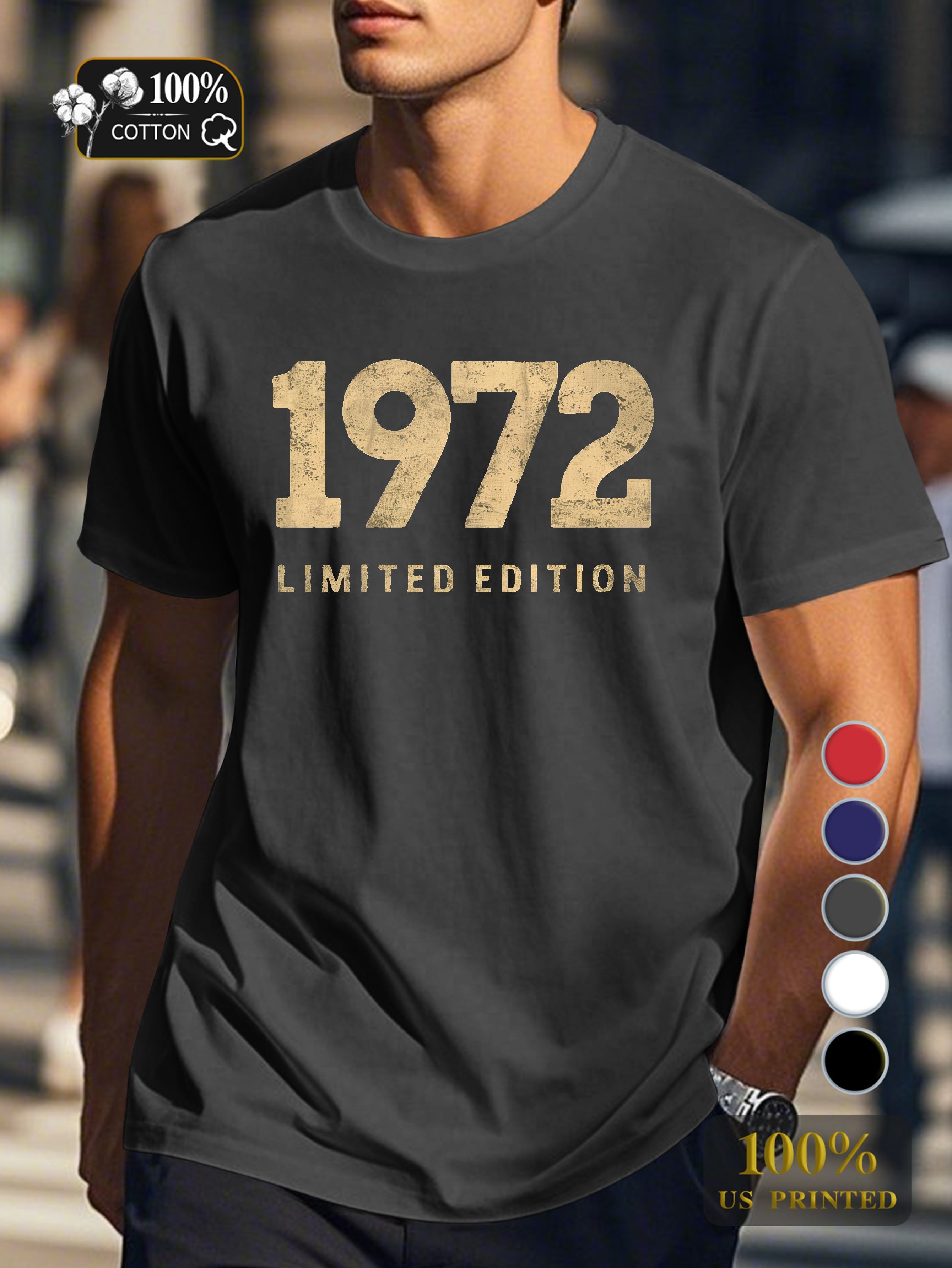 1972 LIMITED EDITION Men's pure cotton Tshirt Comfort Fit