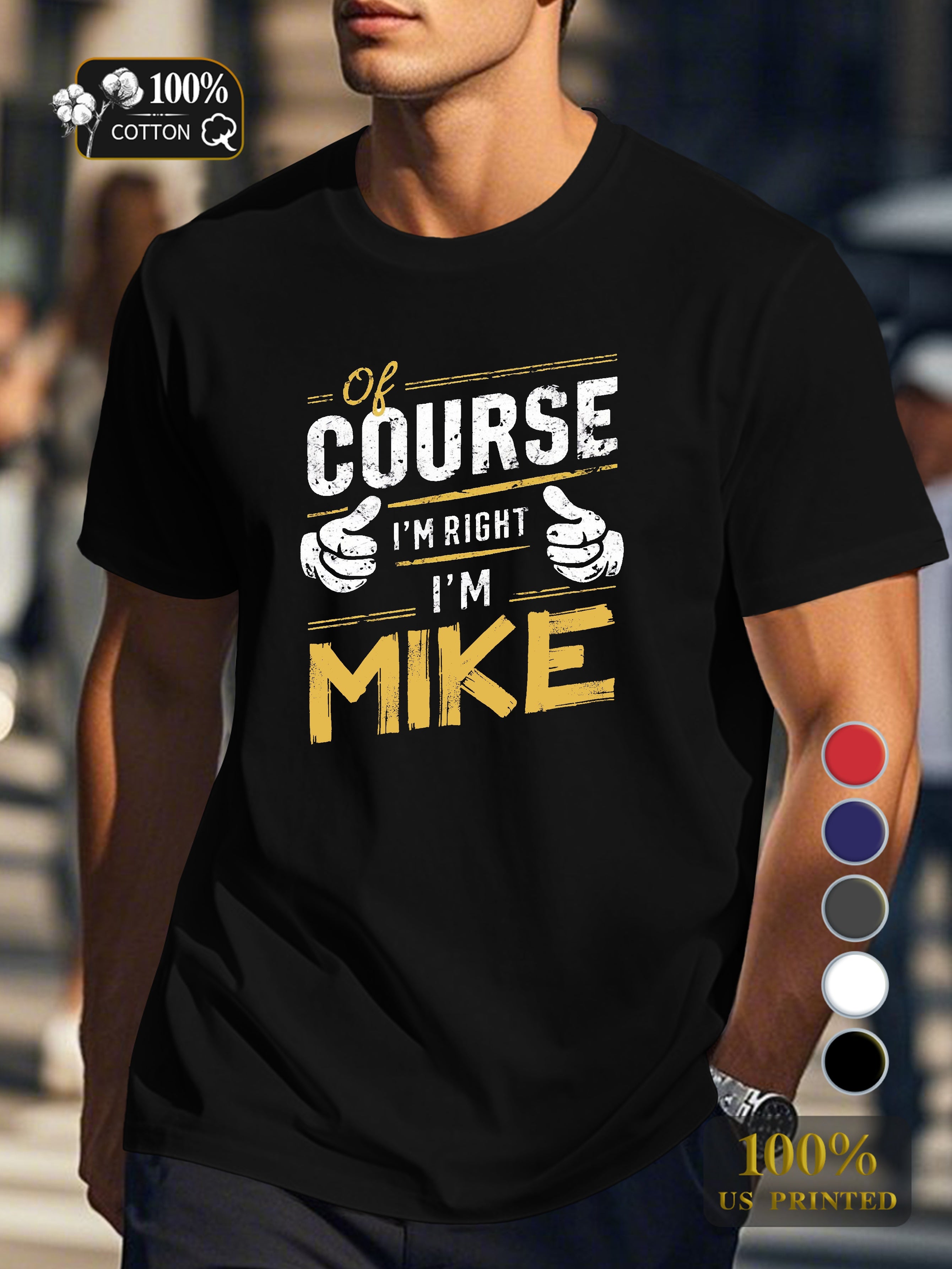 of ourse im right im mike Men's pure cotton Tshirt Comfort Fit