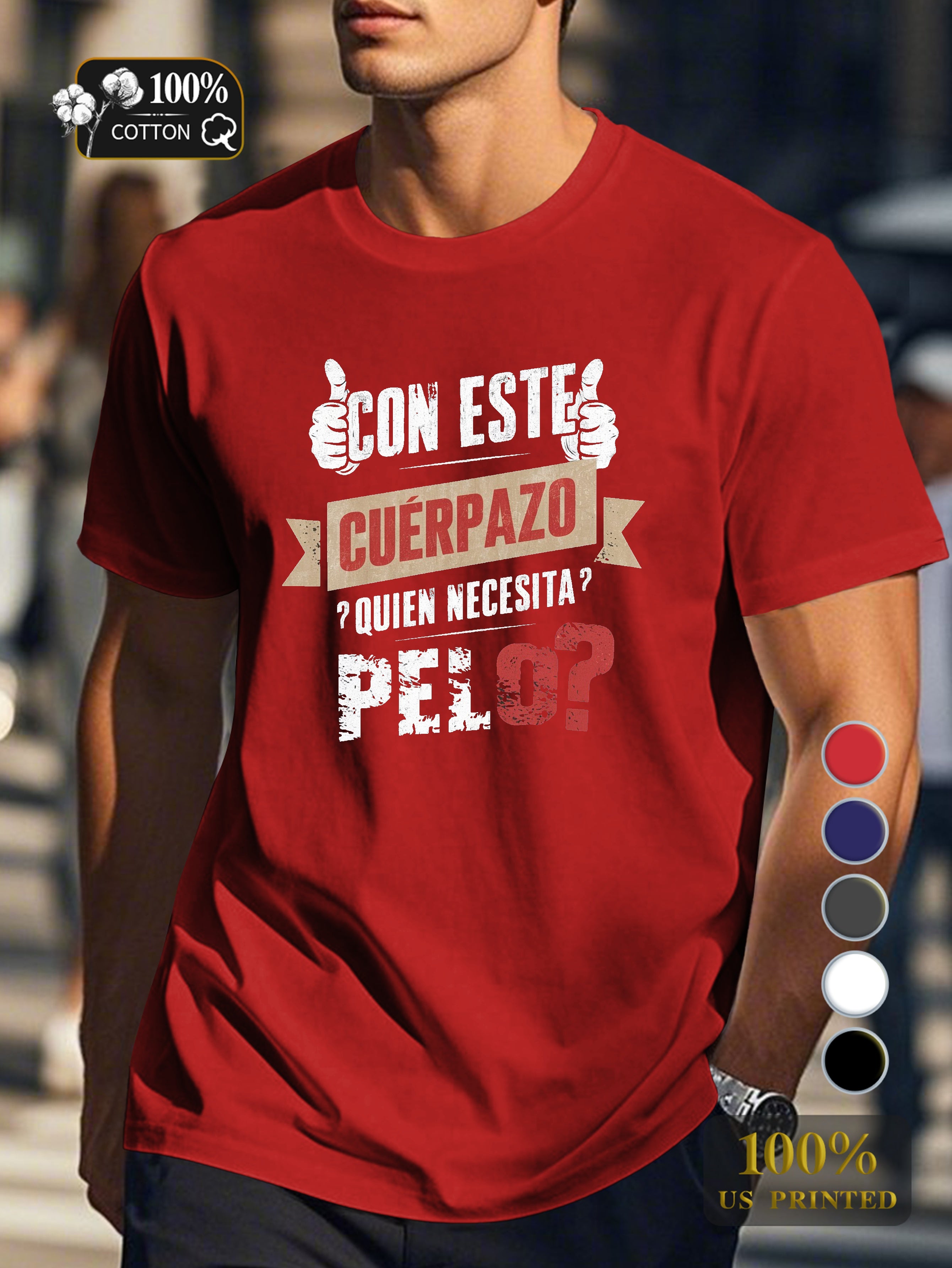 Spanish humorous text design Men's pure cotton Tshirt Comfort Fit