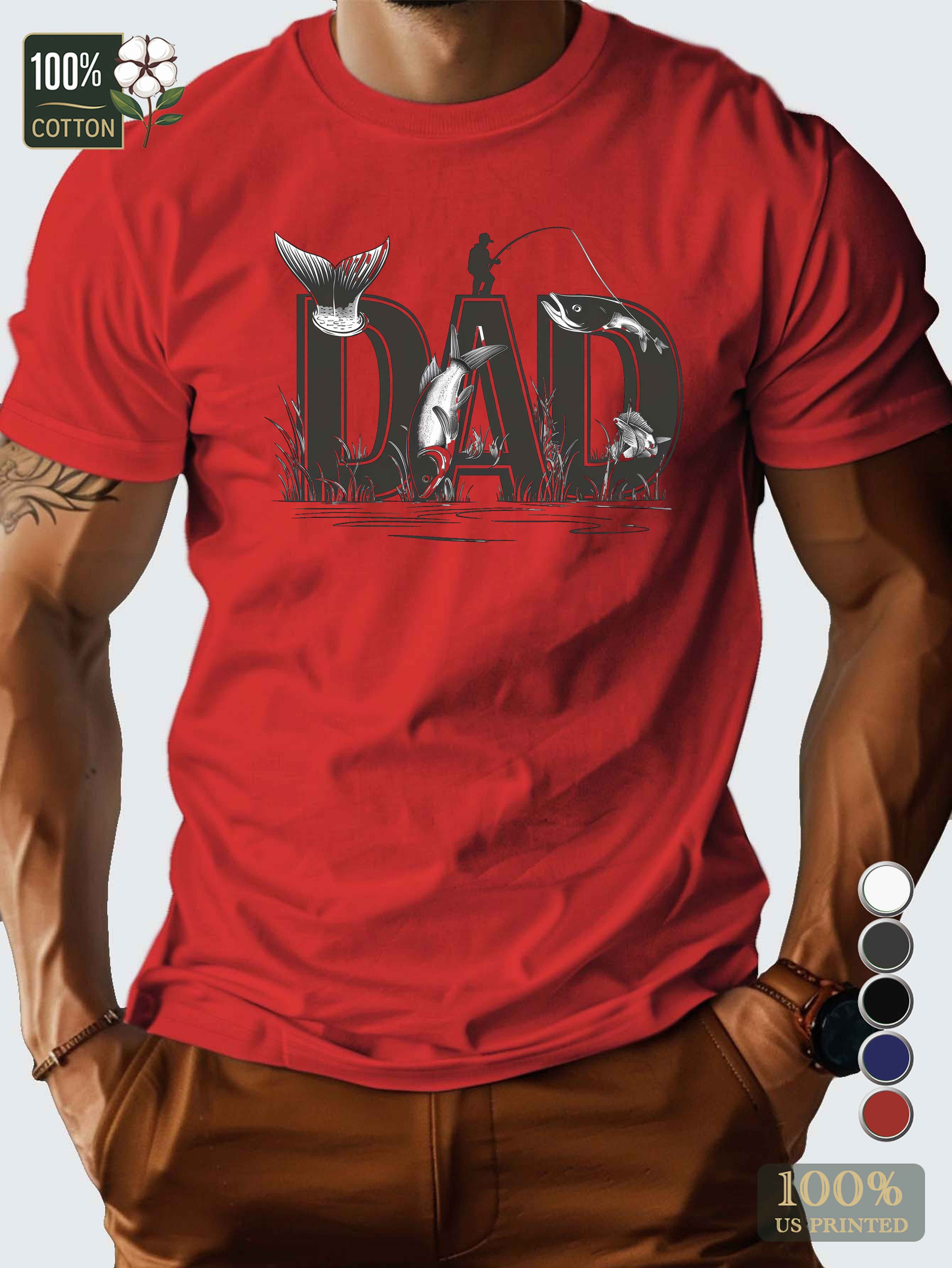 DAD fishing typography illustration Men's pure cotton Tshirt Comfort Fit