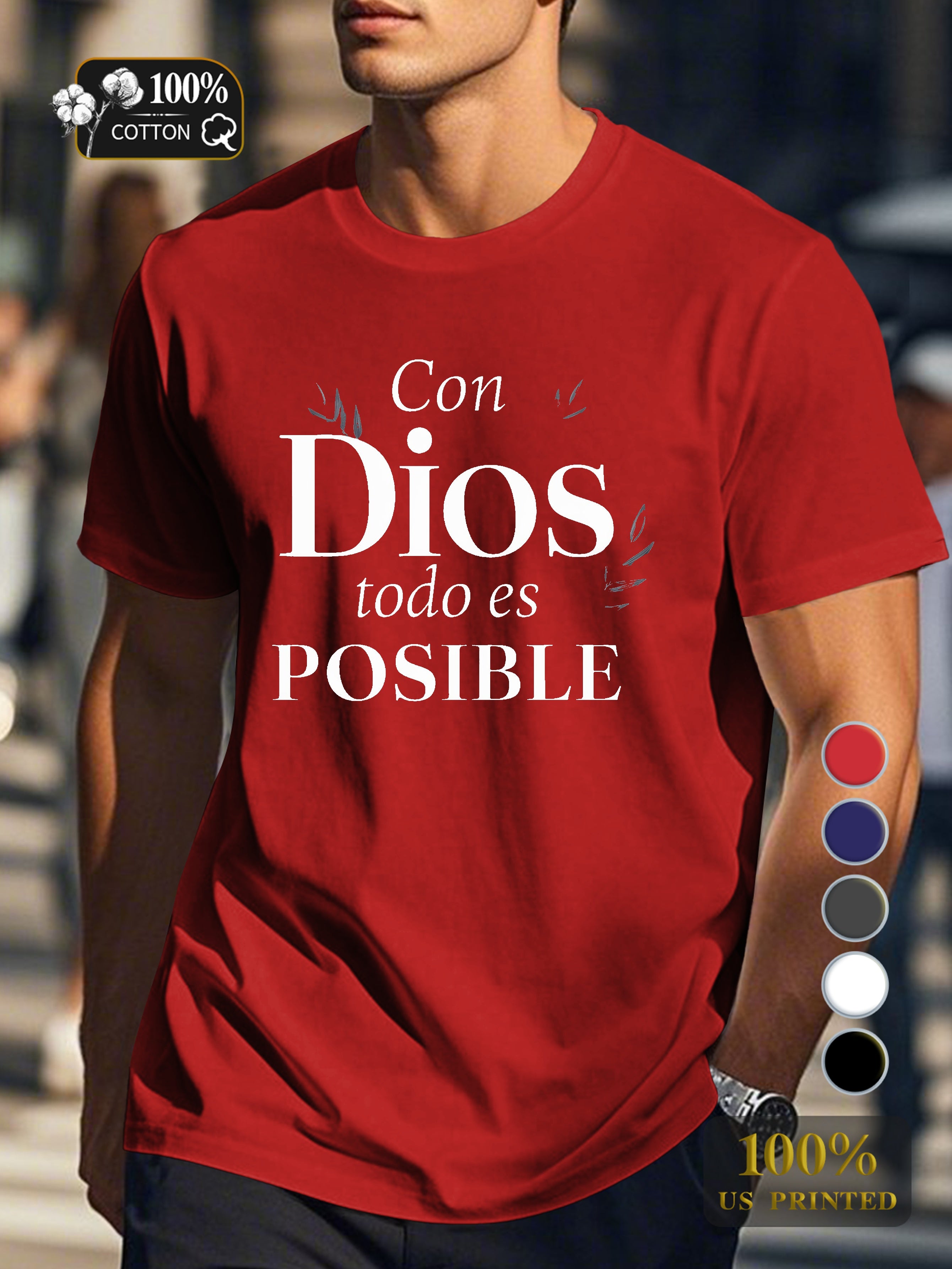 With God everything is possible Men's pure cotton Tshirt Comfort Fit