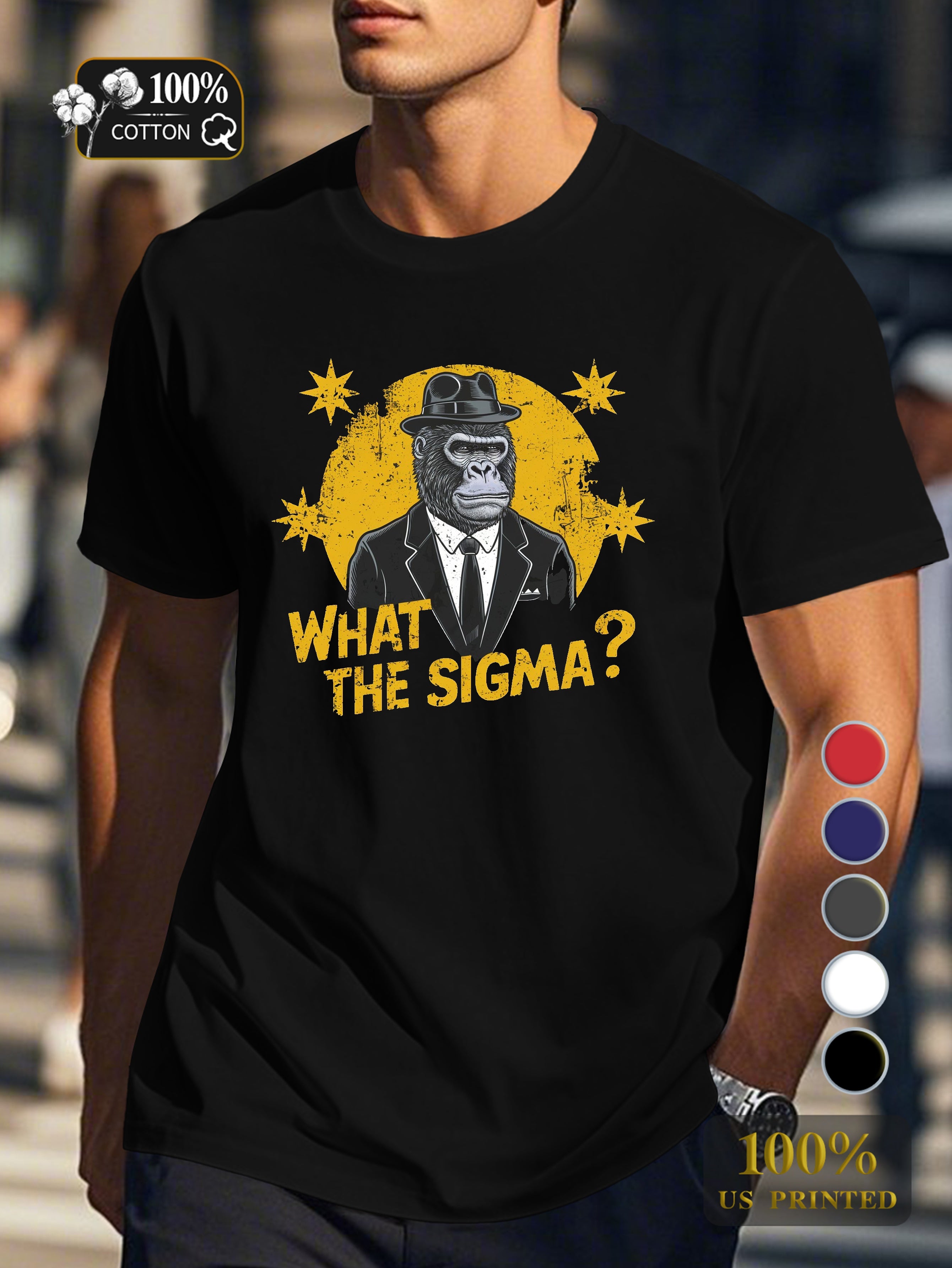 WHAT THE SIGMA Men's pure cotton Tshirt Comfort Fit