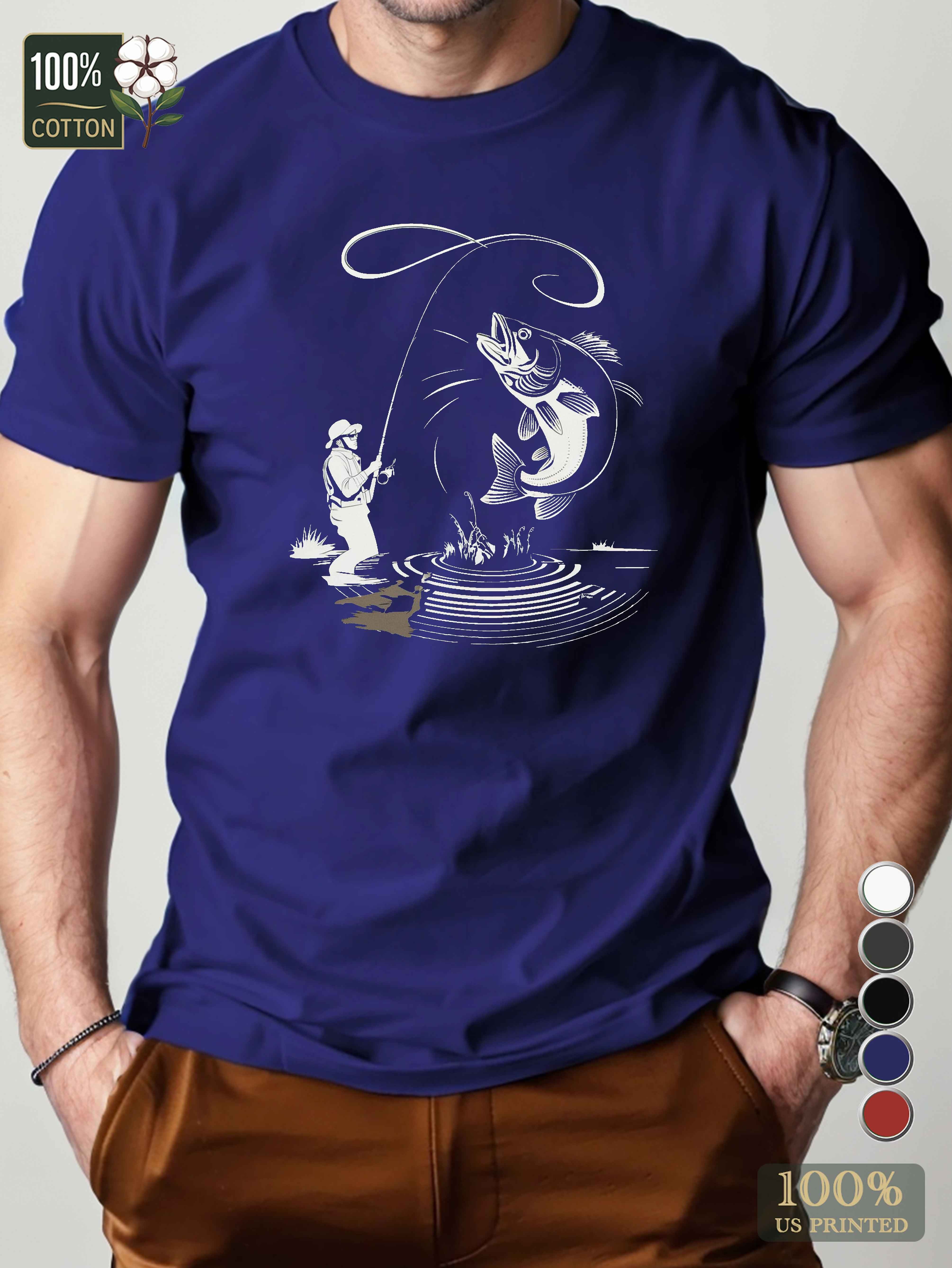 Thrilling fishing catch Men's pure cotton Tshirt Comfort Fit