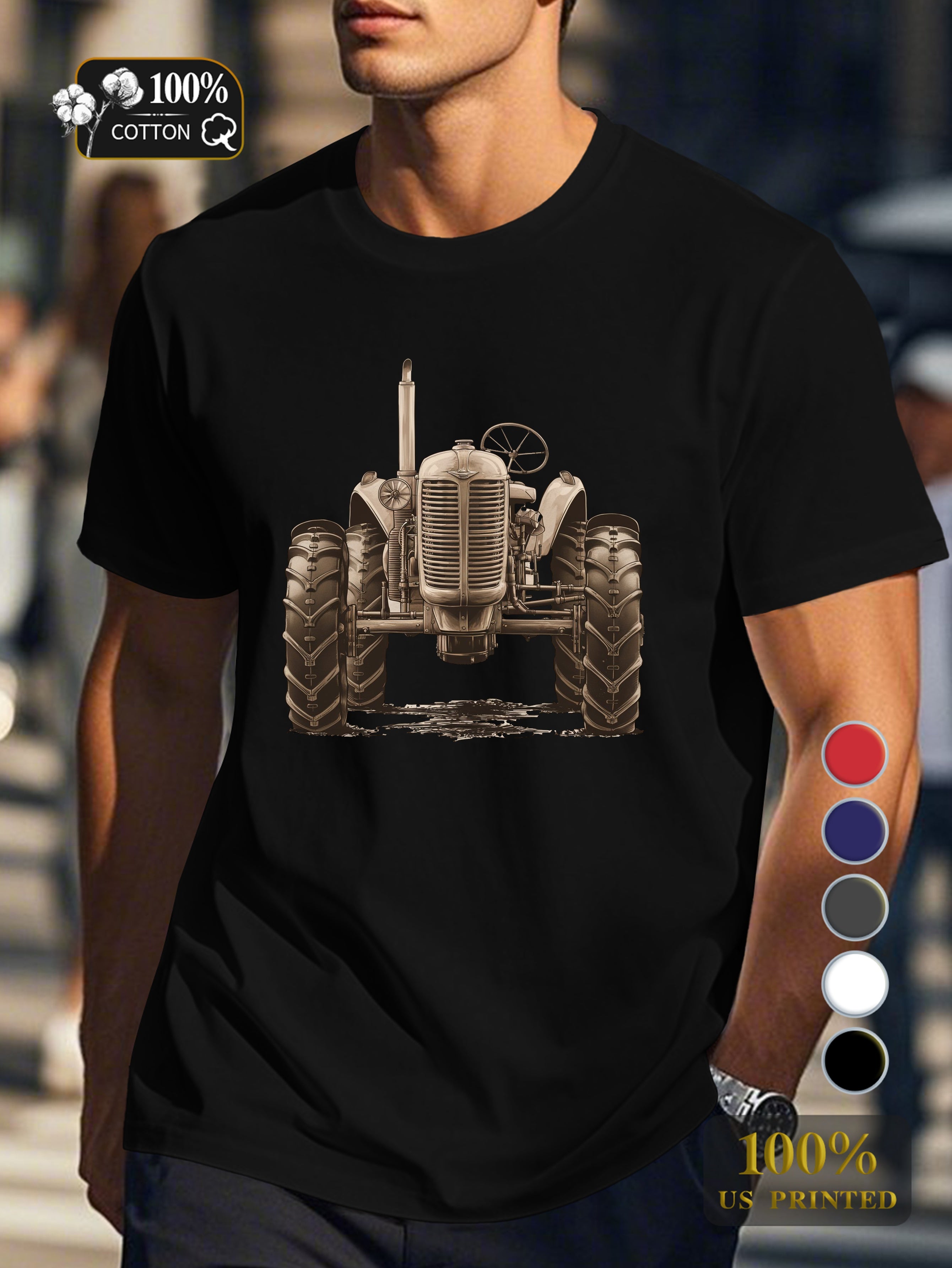 nostalgic vintage tractor Men's pure cotton Tshirt Comfort Fit