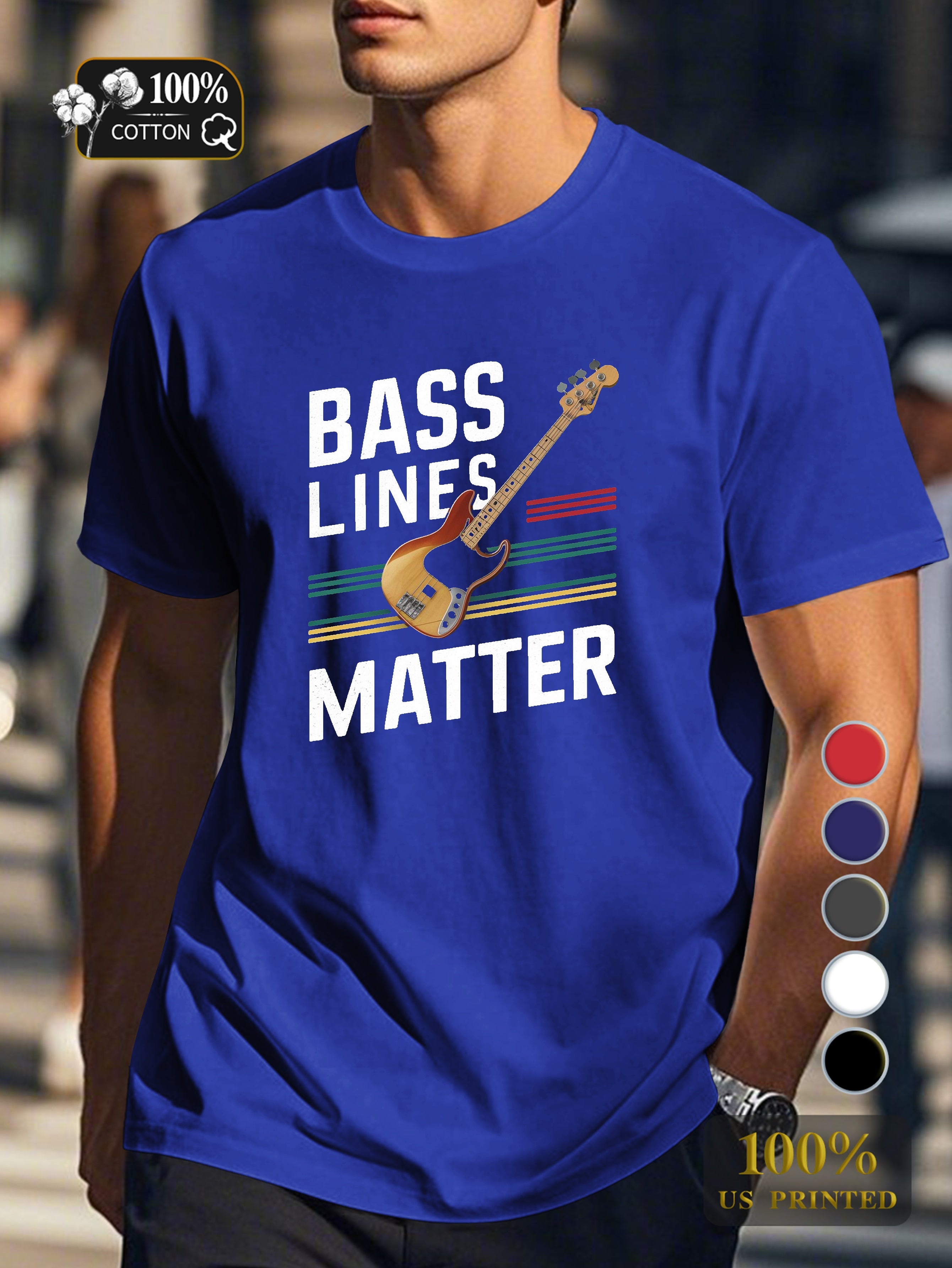 bass lines matter Men's pure cotton Tshirt Comfort Fit