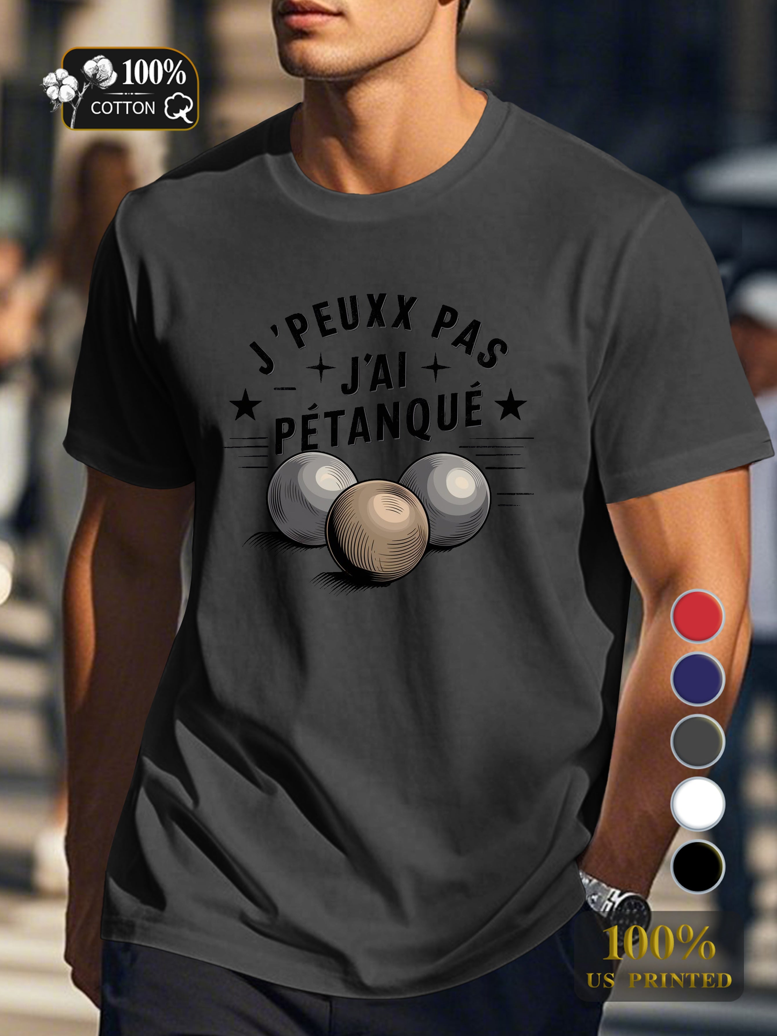 I CAN T I HAVE PETANQUE Men's pure cotton Tshirt Comfort Fit