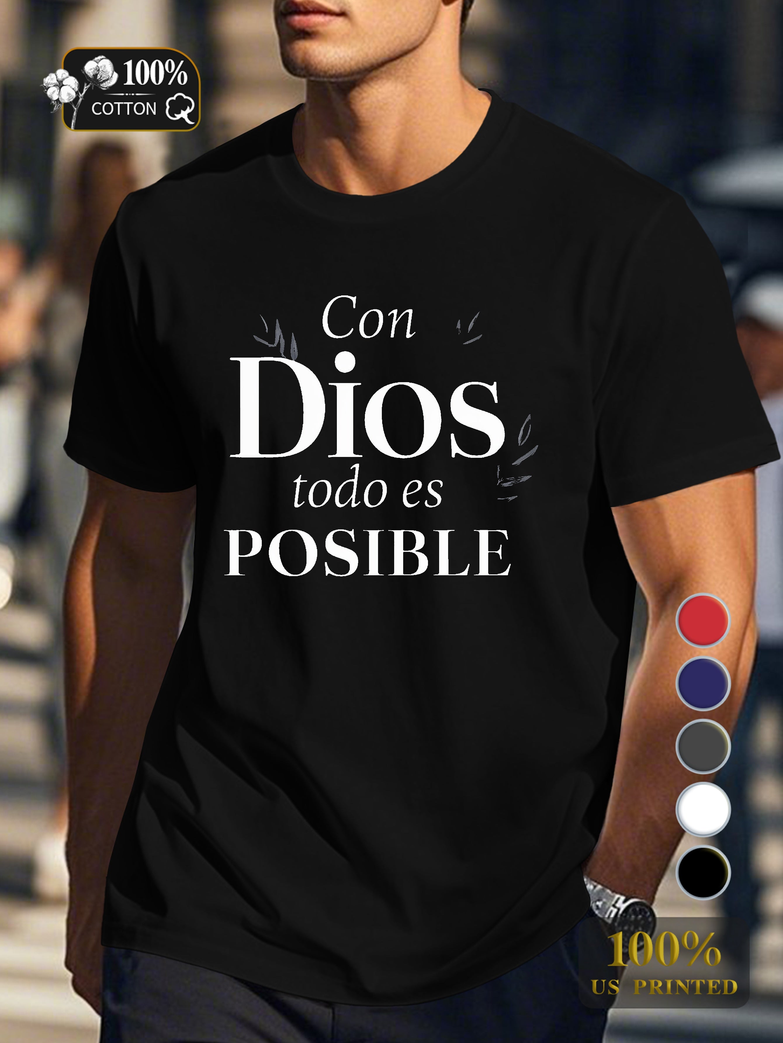 With God everything is possible Men's pure cotton Tshirt Comfort Fit