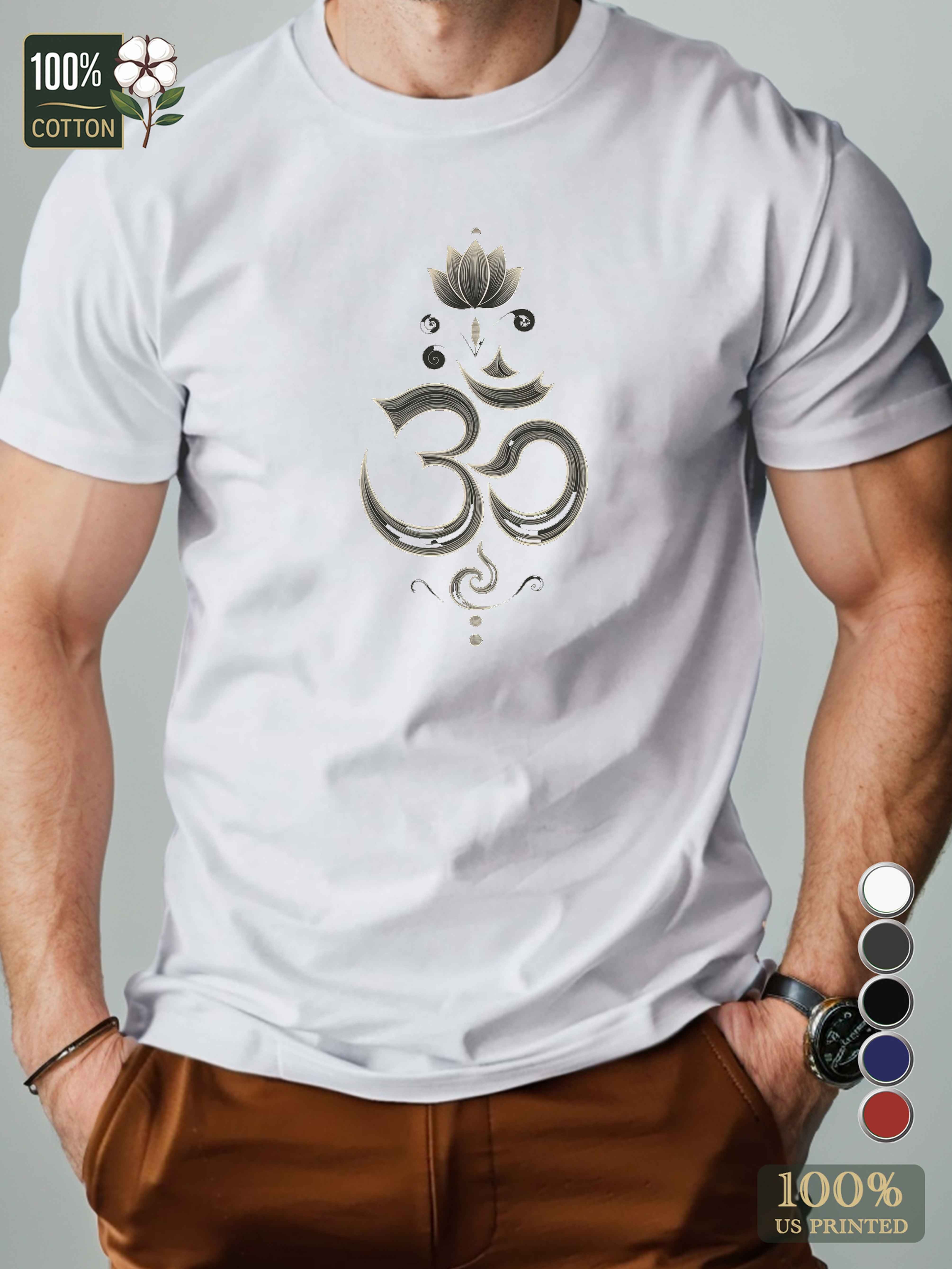stylized Om symbol Men's pure cotton Tshirt Comfort Fit