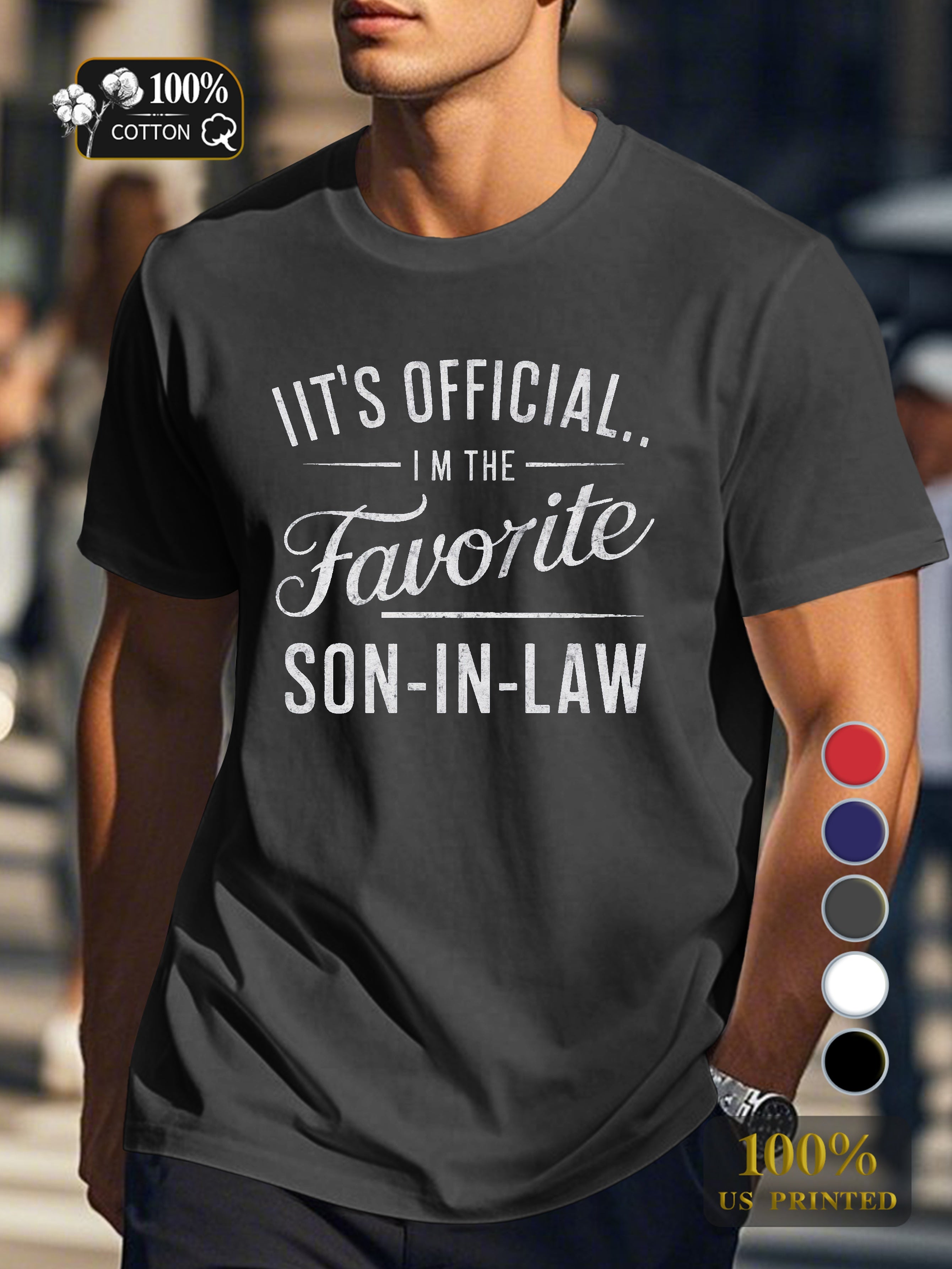 Favorite SON IN LAW illustration Men's pure cotton Tshirt Comfort Fit