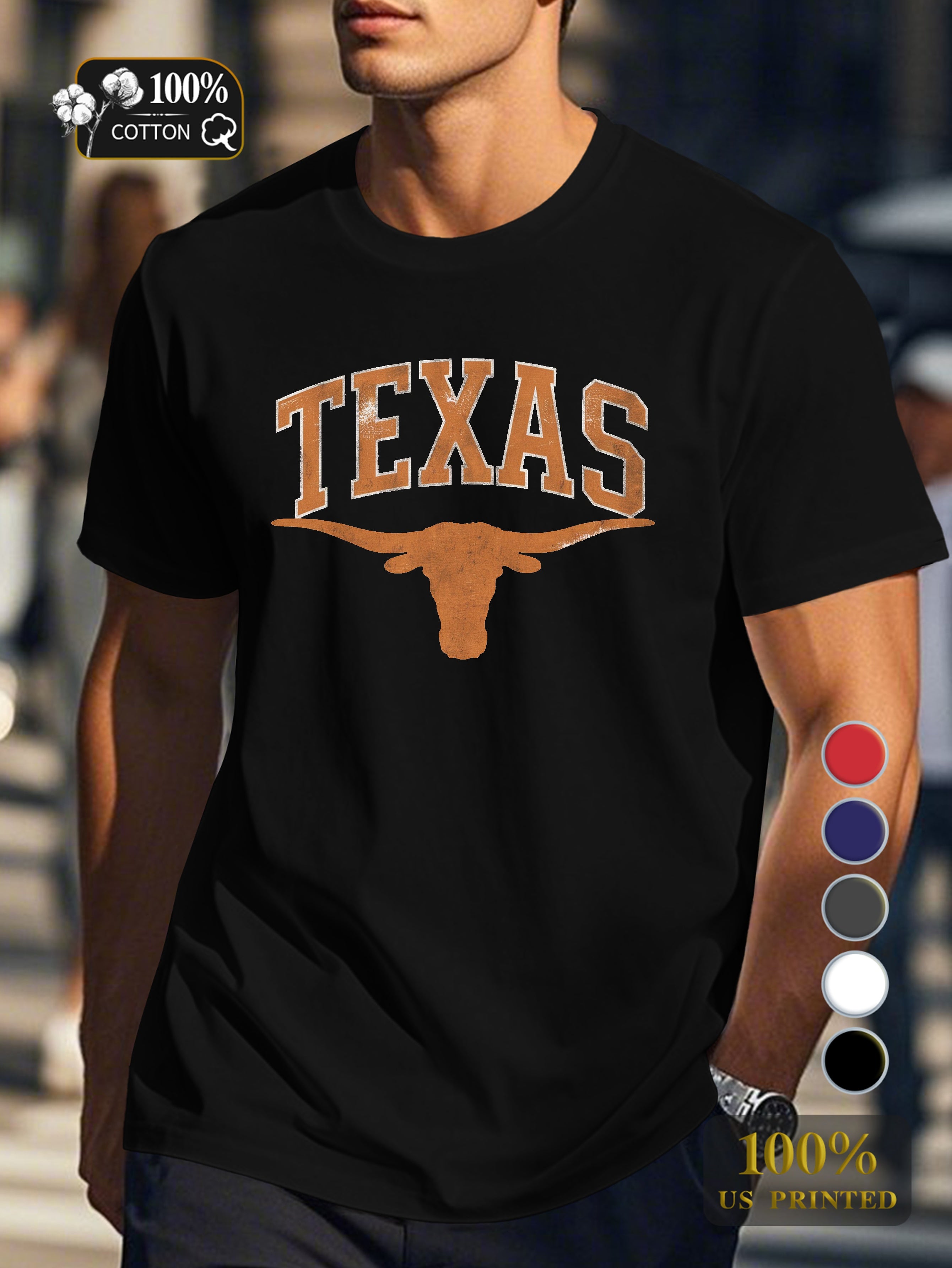 TEXAS Men's pure cotton Tshirt Comfort Fit
