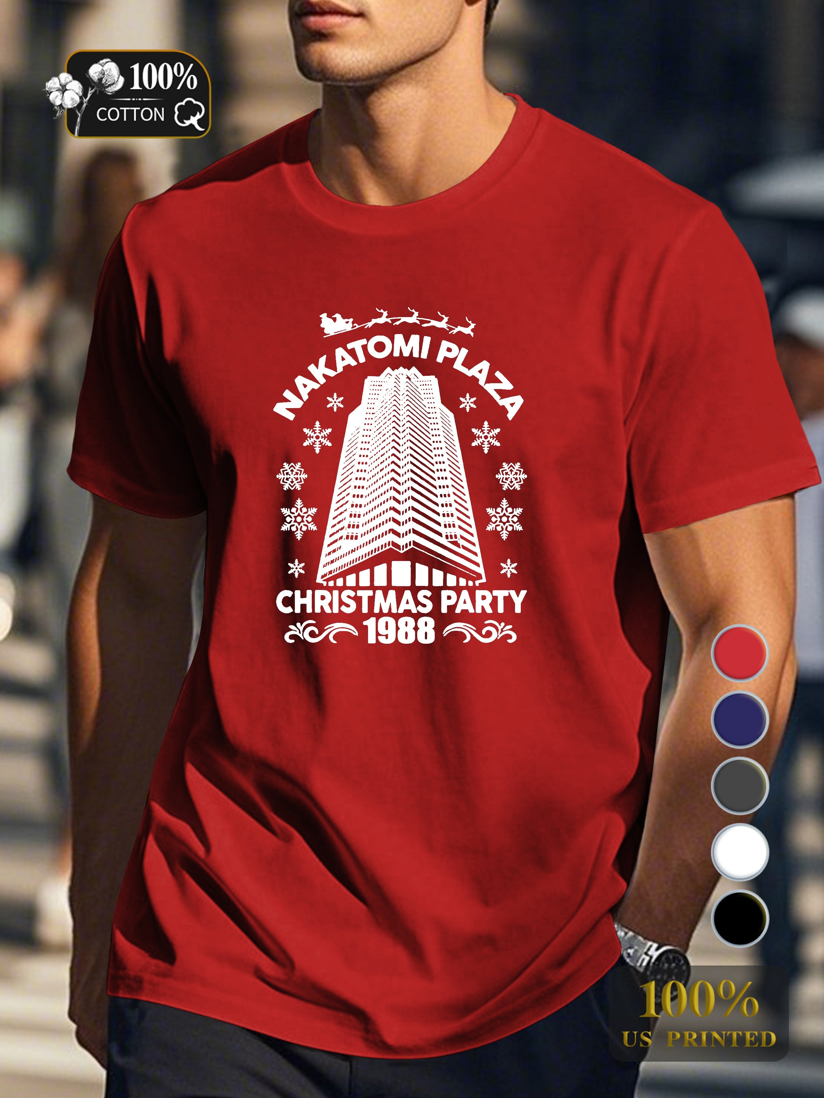 nakatomi plaza Men's pure cotton Tshirt Comfort Fit