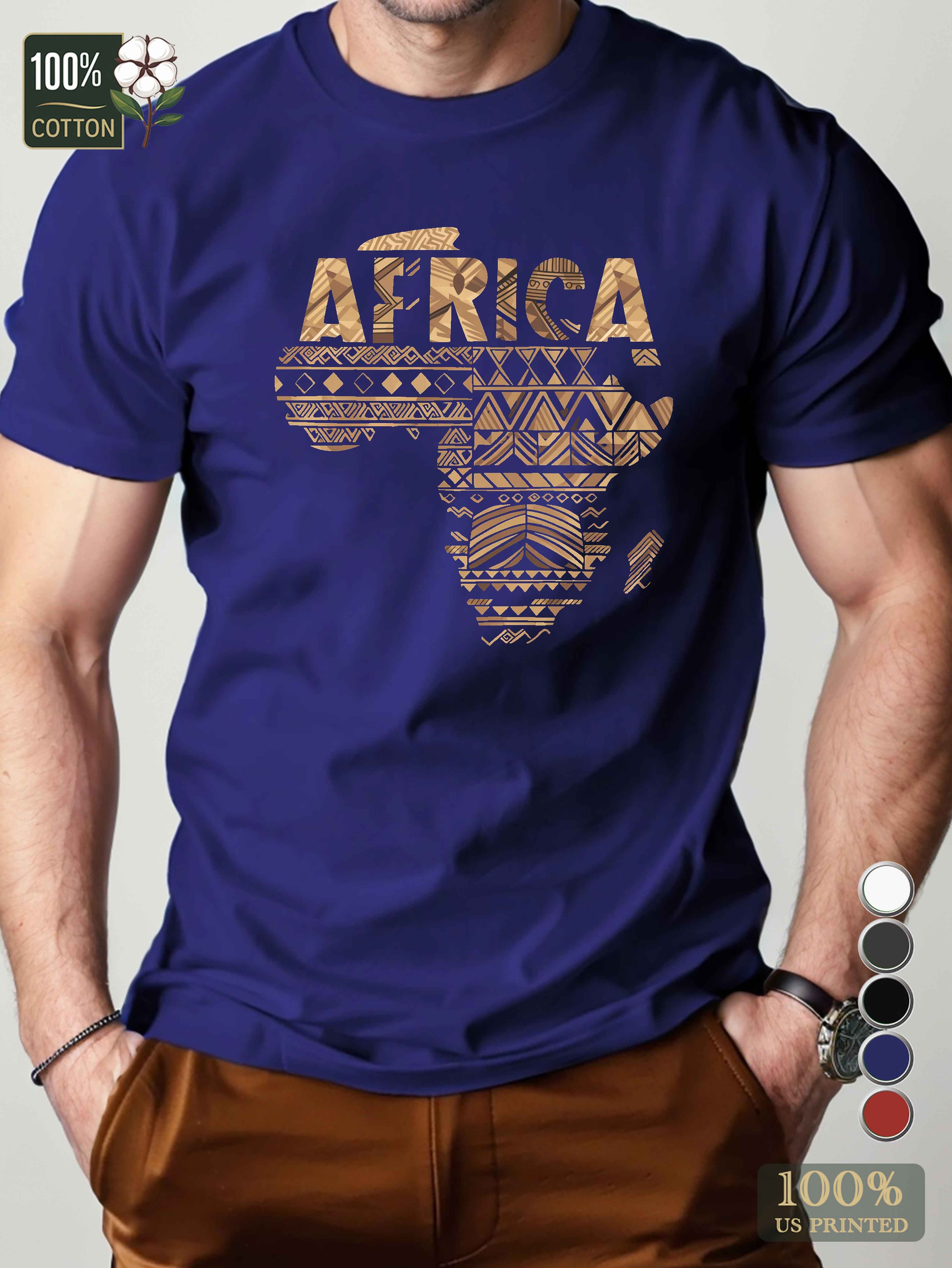 AFRICA in tribal patterns Men's pure cotton Tshirt Comfort Fit