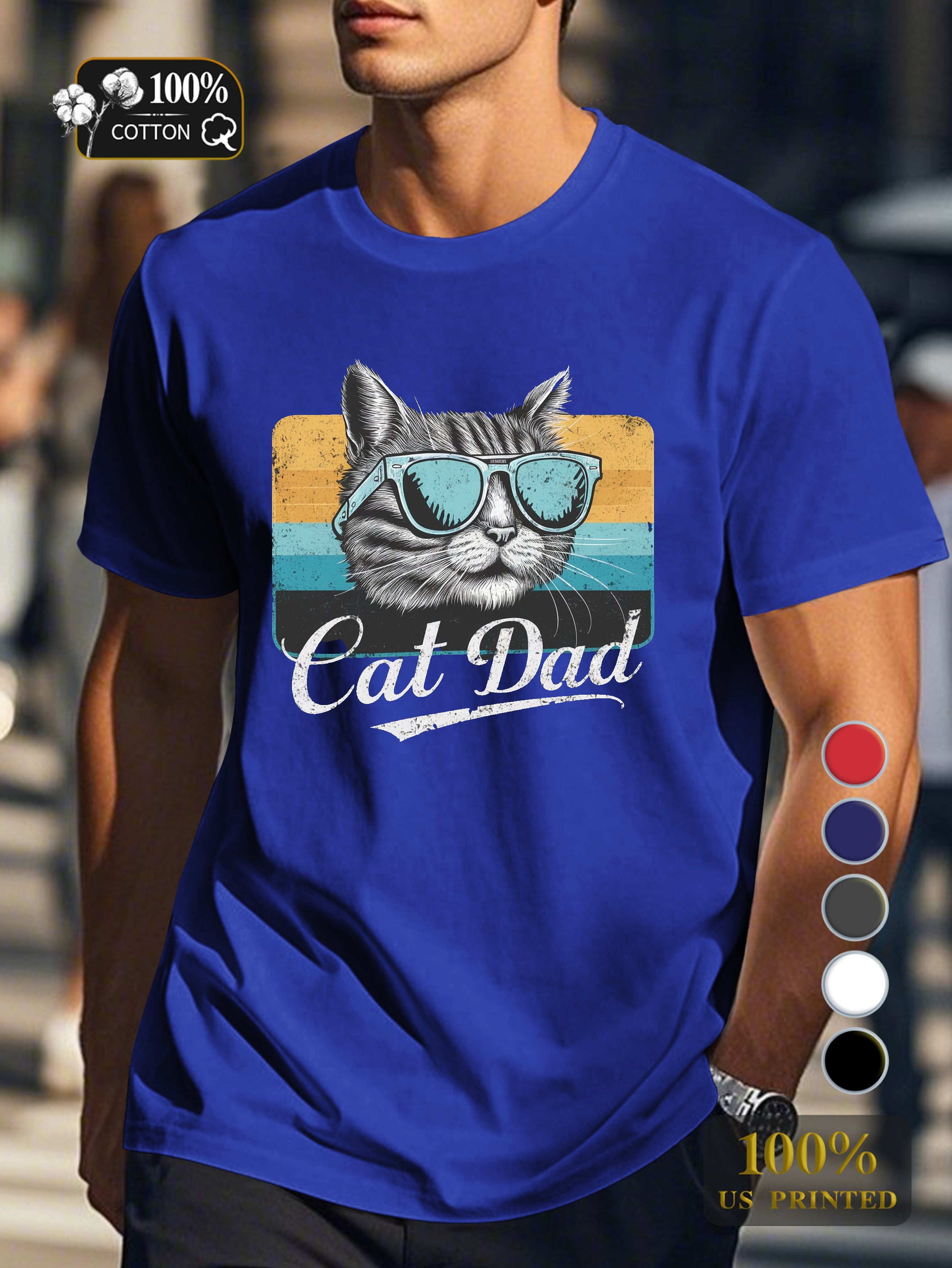 Cat Dad Men's pure cotton Tshirt Comfort Fit
