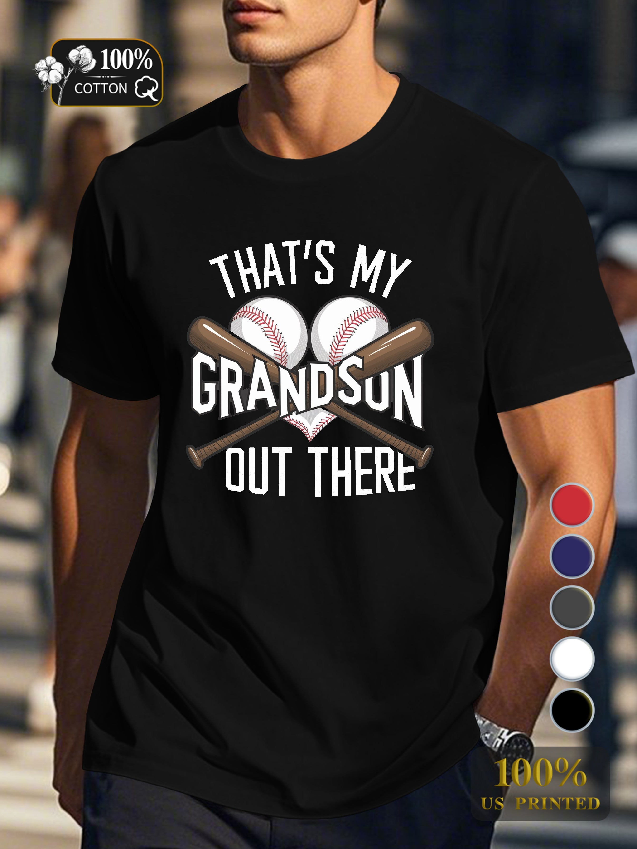 THAT S MY GRANDSON OUT THERE Men's pure cotton Tshirt Comfort Fit