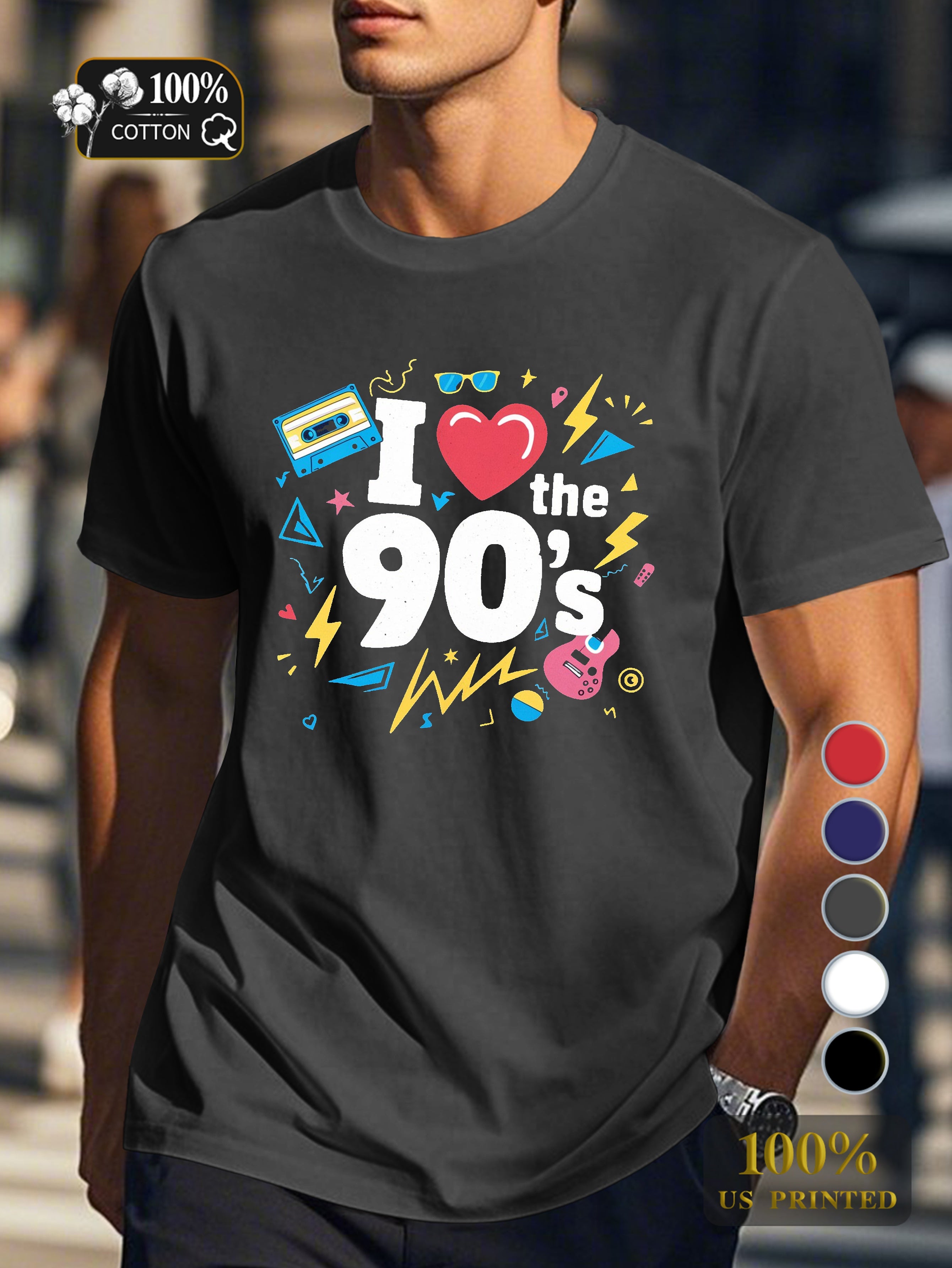 I THE 90 s Men's pure cotton Tshirt Comfort Fit