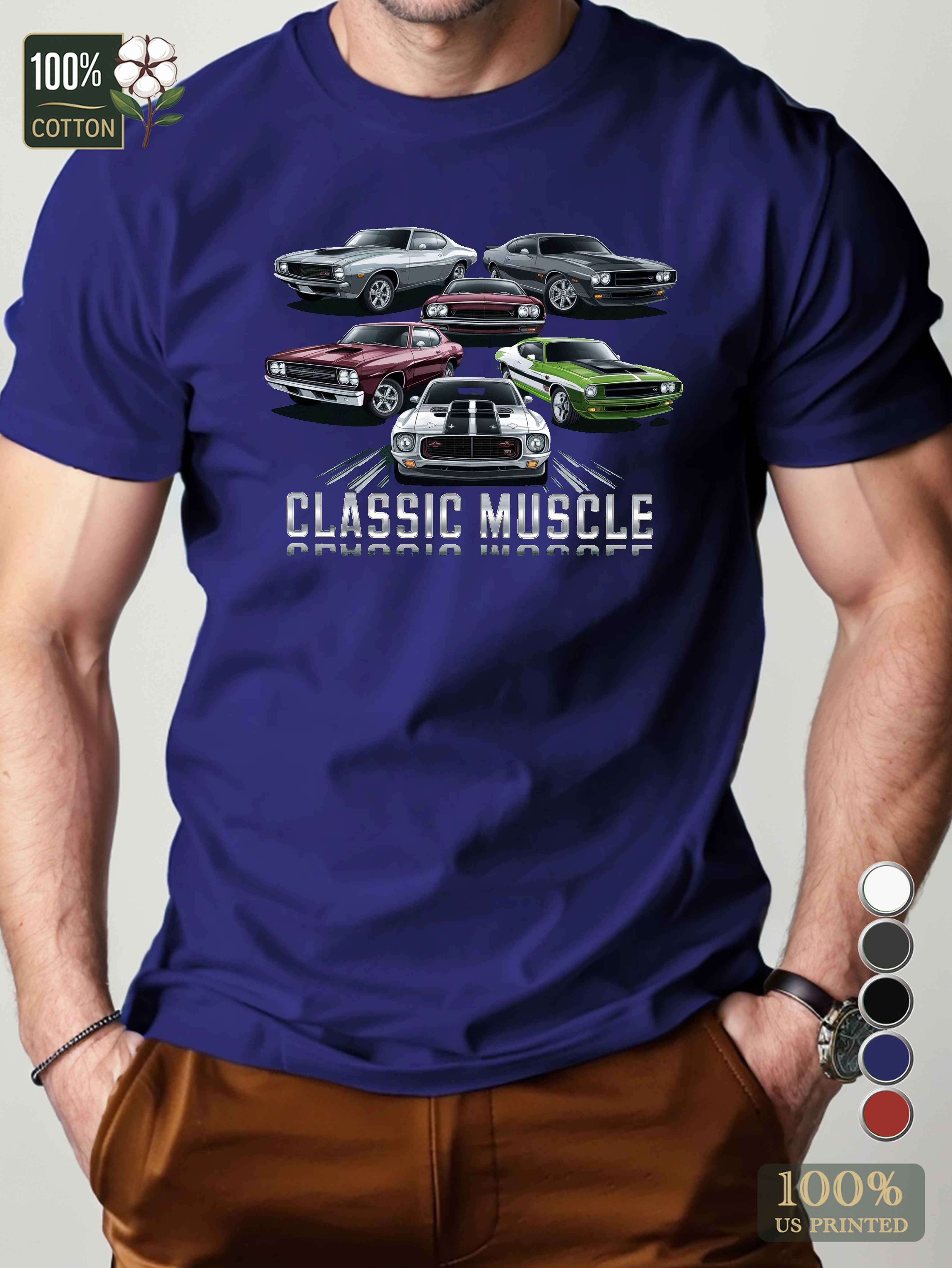 Classic Muscle cars Men's pure cotton Tshirt Comfort Fit