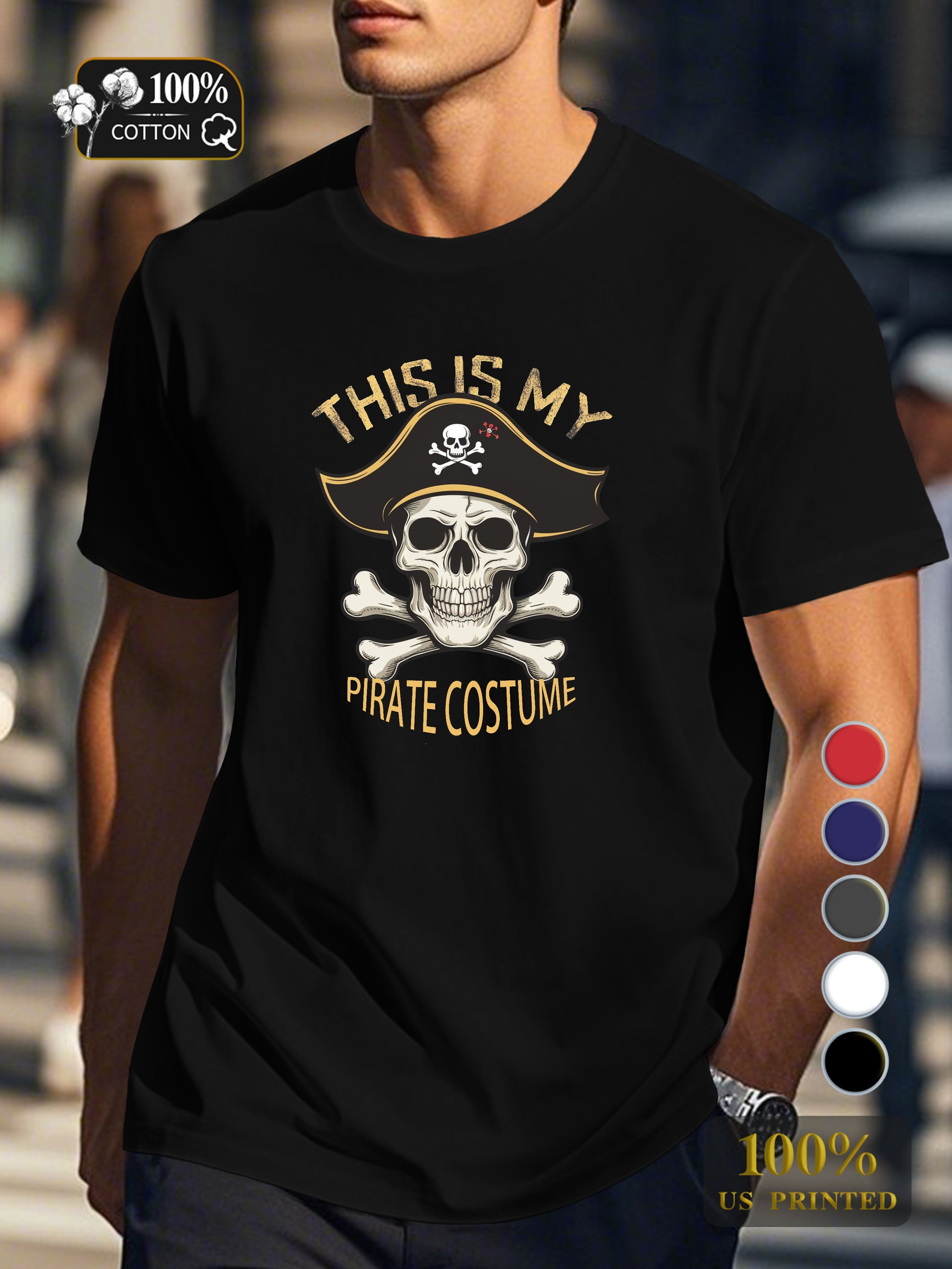 Pirate Costume Men's pure cotton Tshirt Comfort Fit